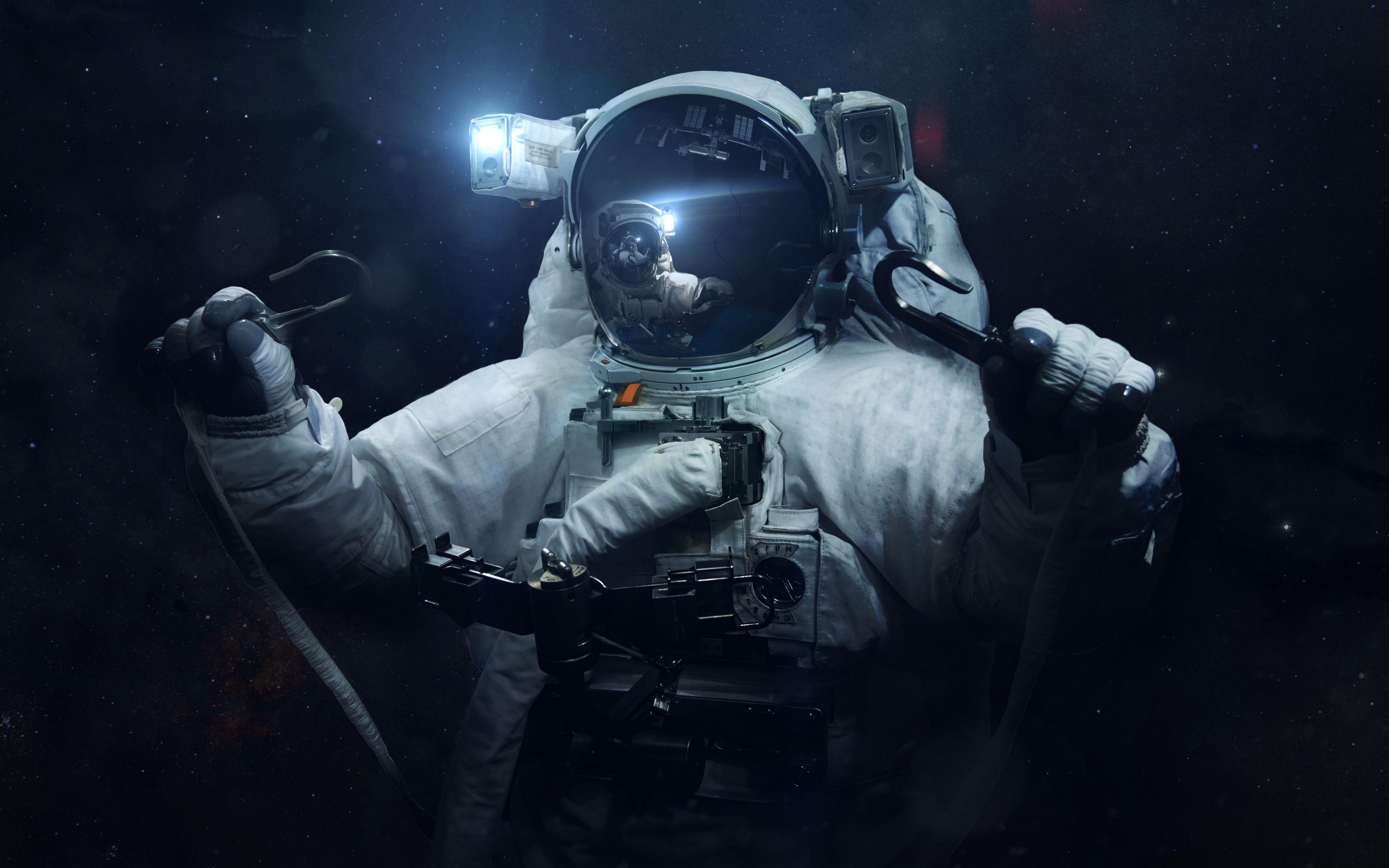 3840x2400 Download Astronaut, space, dark, exploration wallpaper, 3840x2400