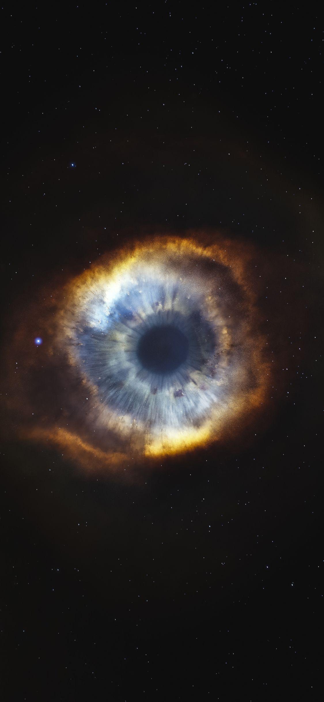 1125x2436 Download 1125x2436 wallpaper helix, nebula, starry sky, eye, stars