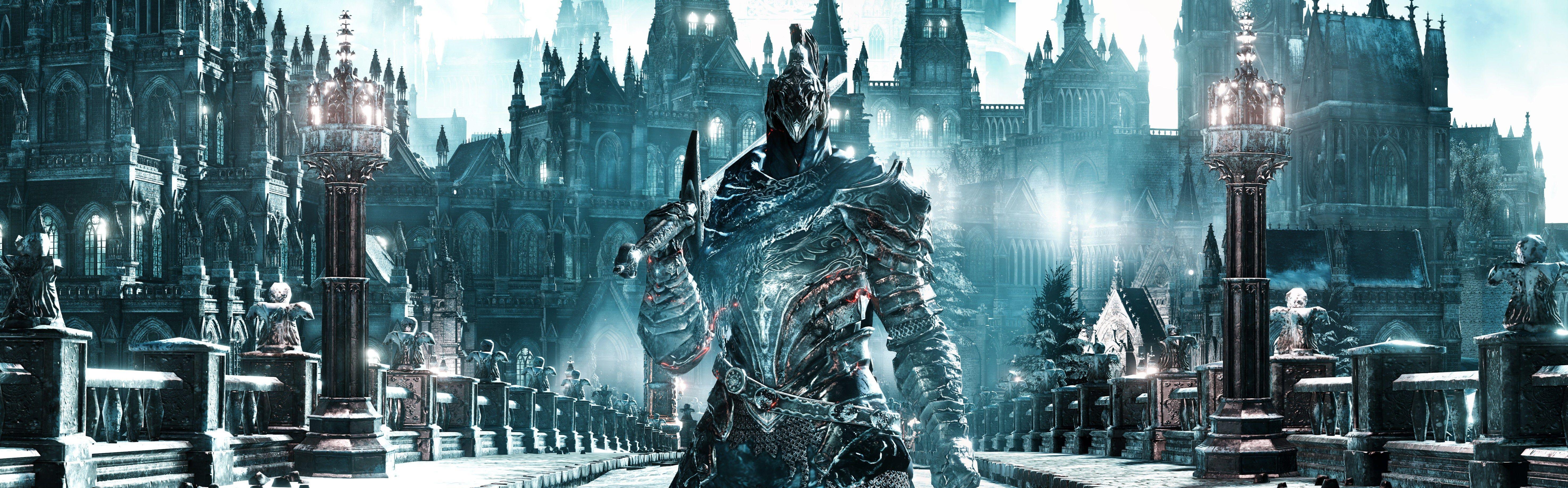 5900x1840 Wallpaper Knight Artorias, Dark Souls, 4K, Games