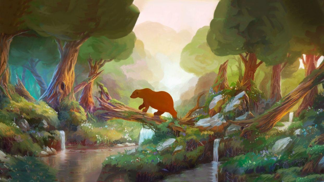 1244x700 Anime cartoon fantasy children kids art paintings animals bears