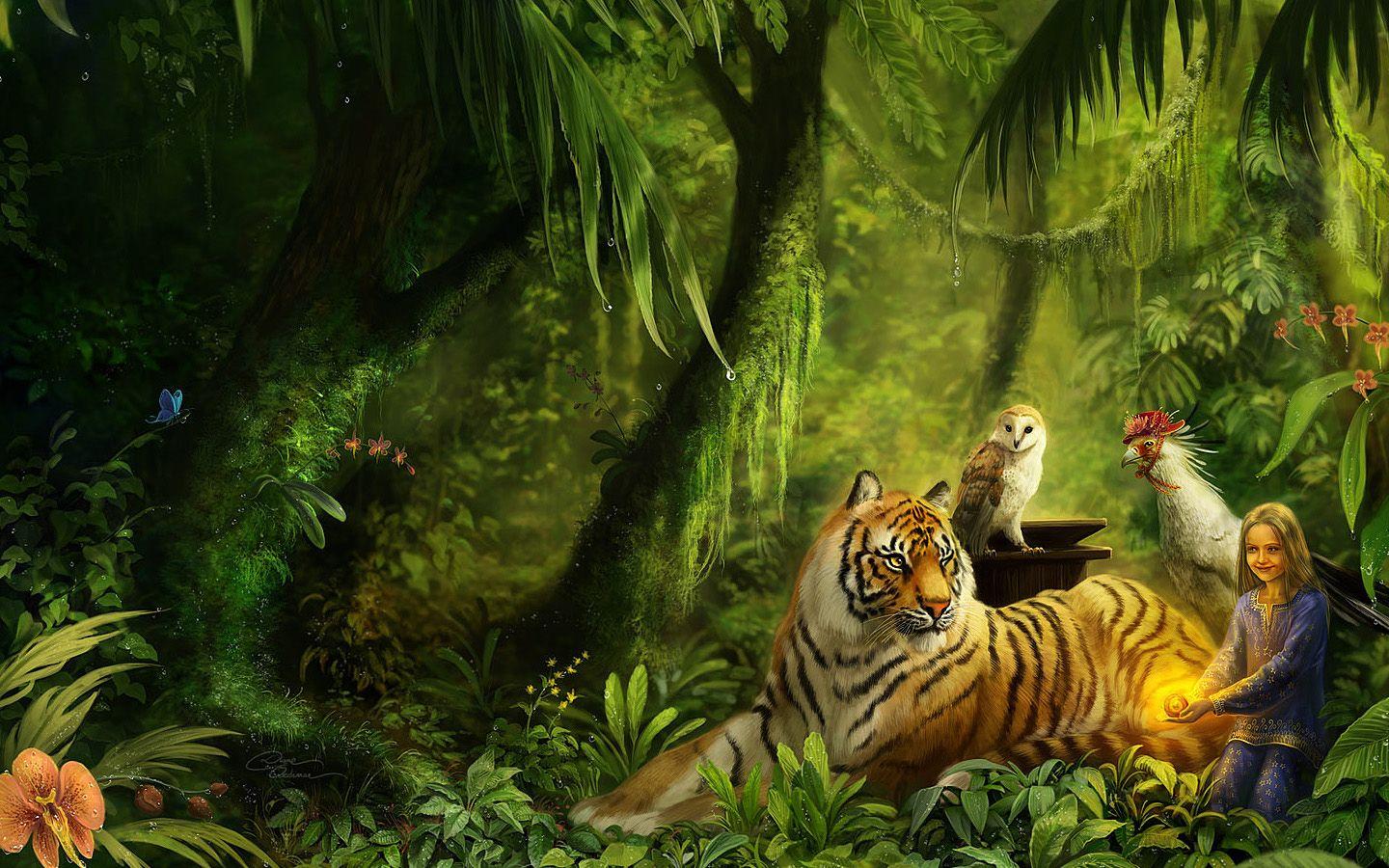 1440x900 Fantasy Tiger Wallpaper