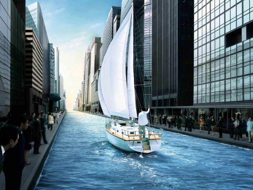 1024x768 3D City Wallpaper