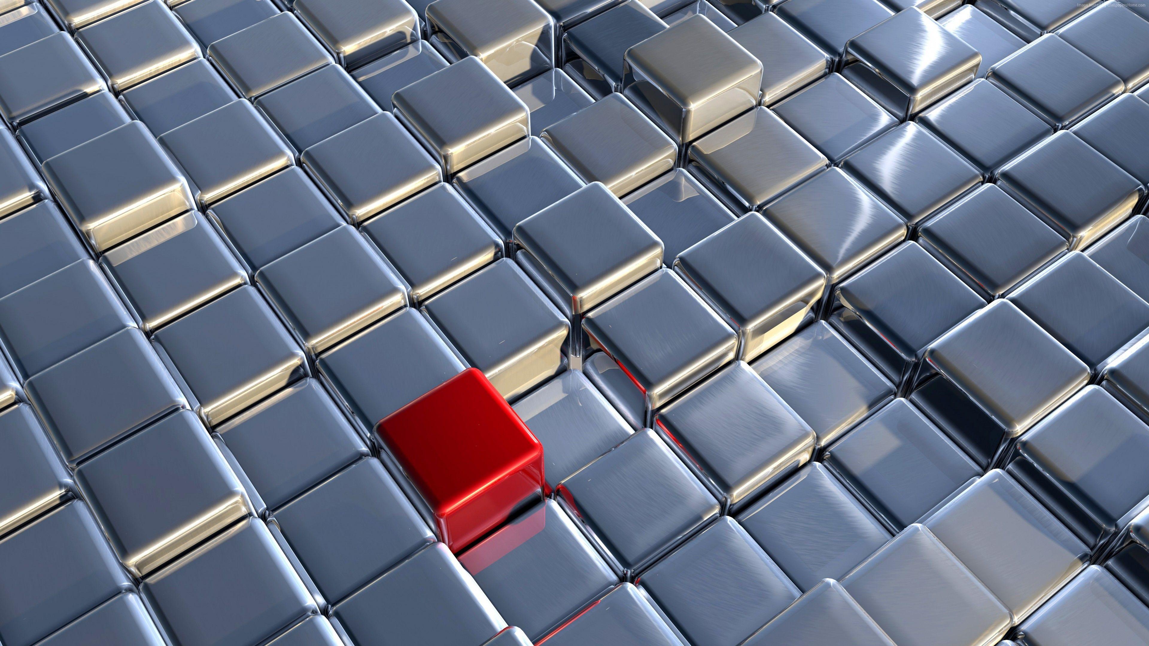3840x2160 Wallpaper Artistic, 3D, Cube, Digital Art, 4K, Abstract Wallpaper