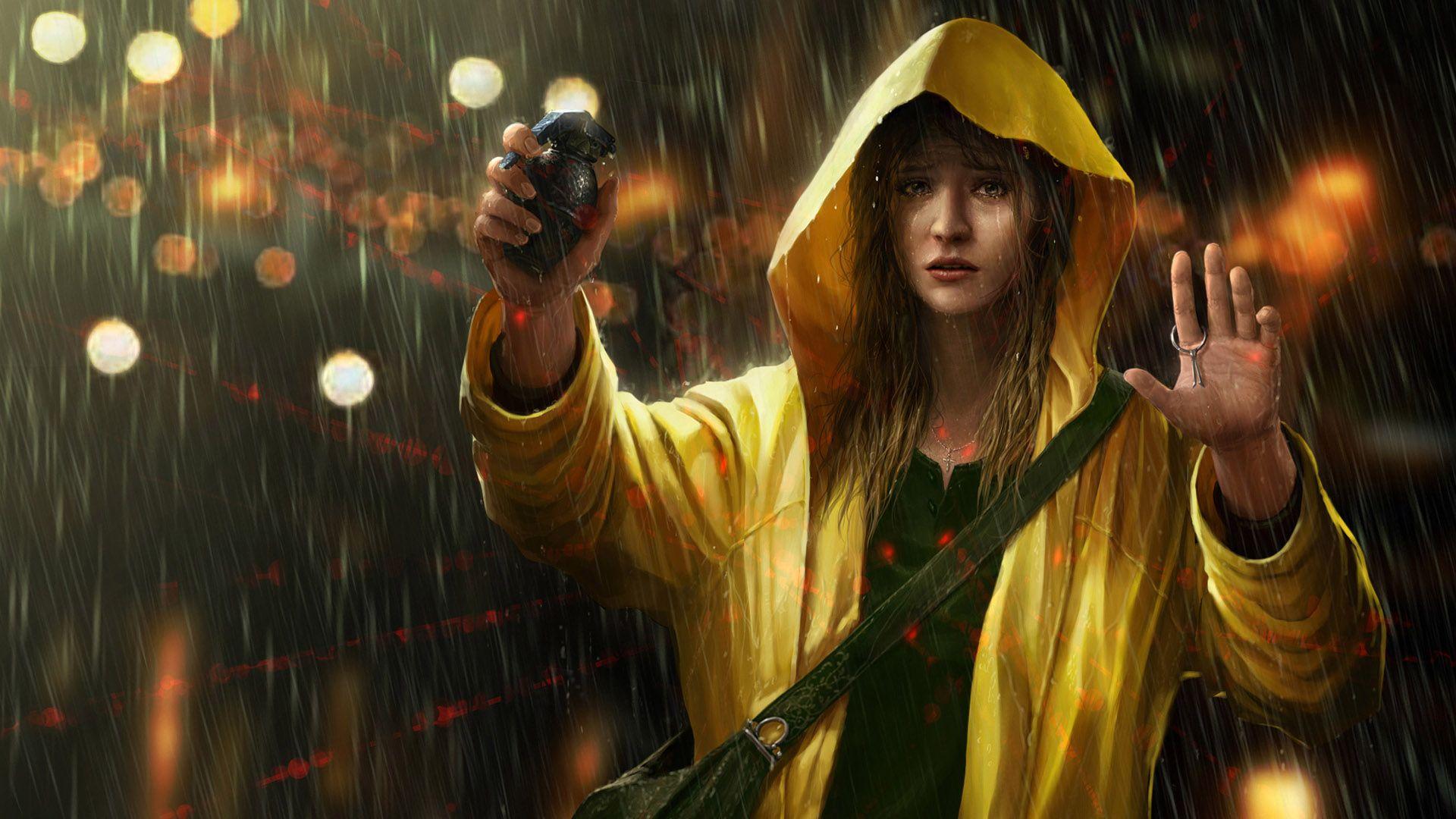 1920x1080 Free download Girl in Rain Wallpaper HD Wallpaper 1920x1080
