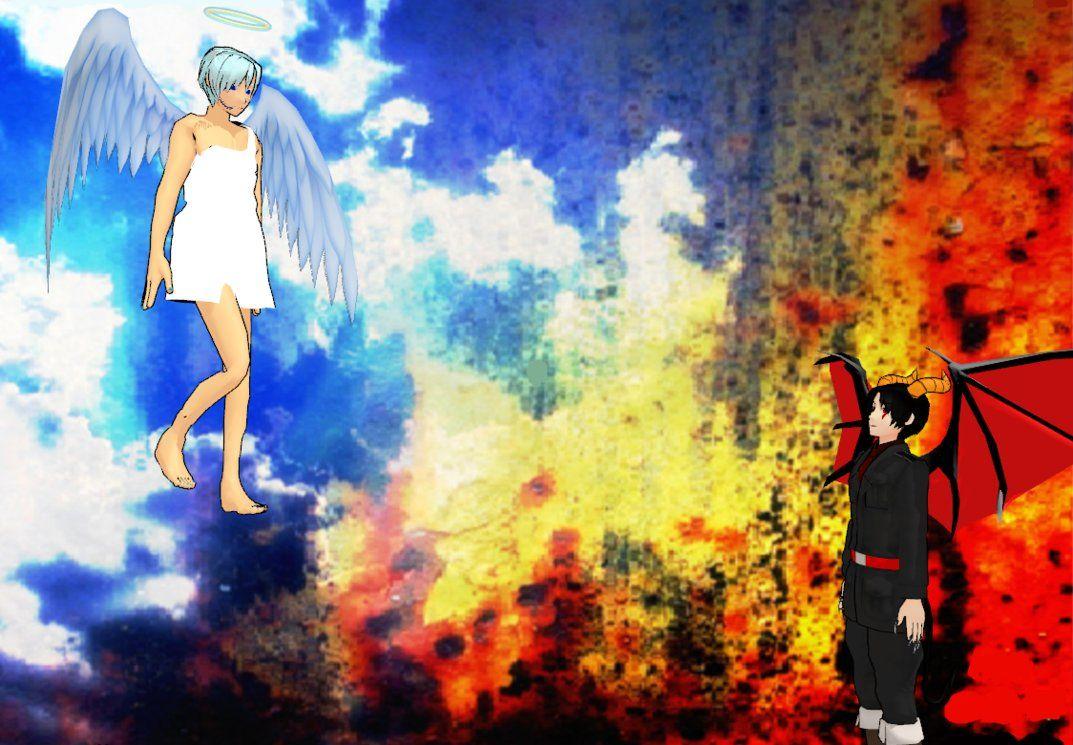 1073x745 Heaven vs Hell Wallpaper