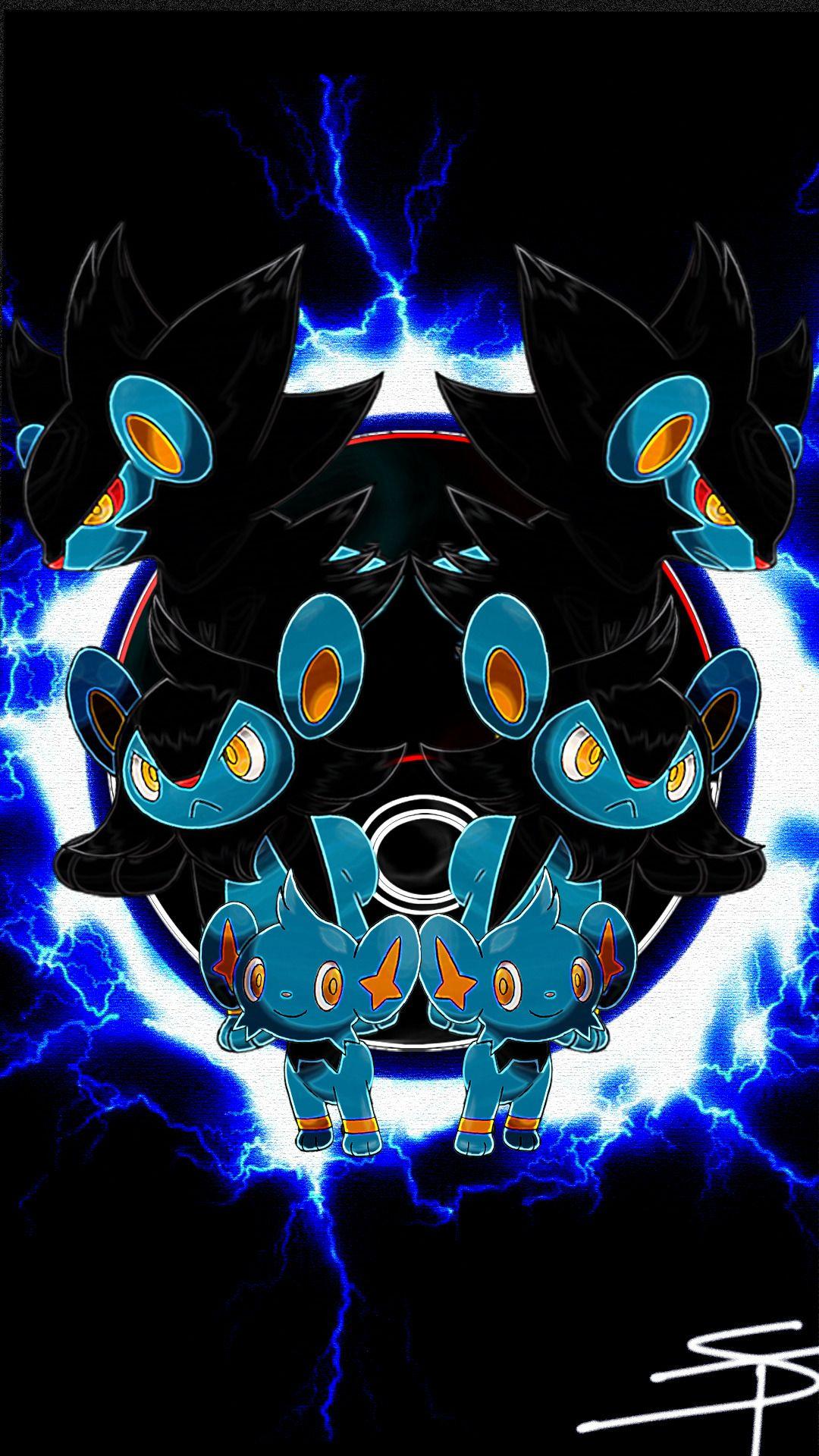 Download wallpaper 800x1200 animal, background, pokemon, luxray iphone 4s/4  for parallax hd background