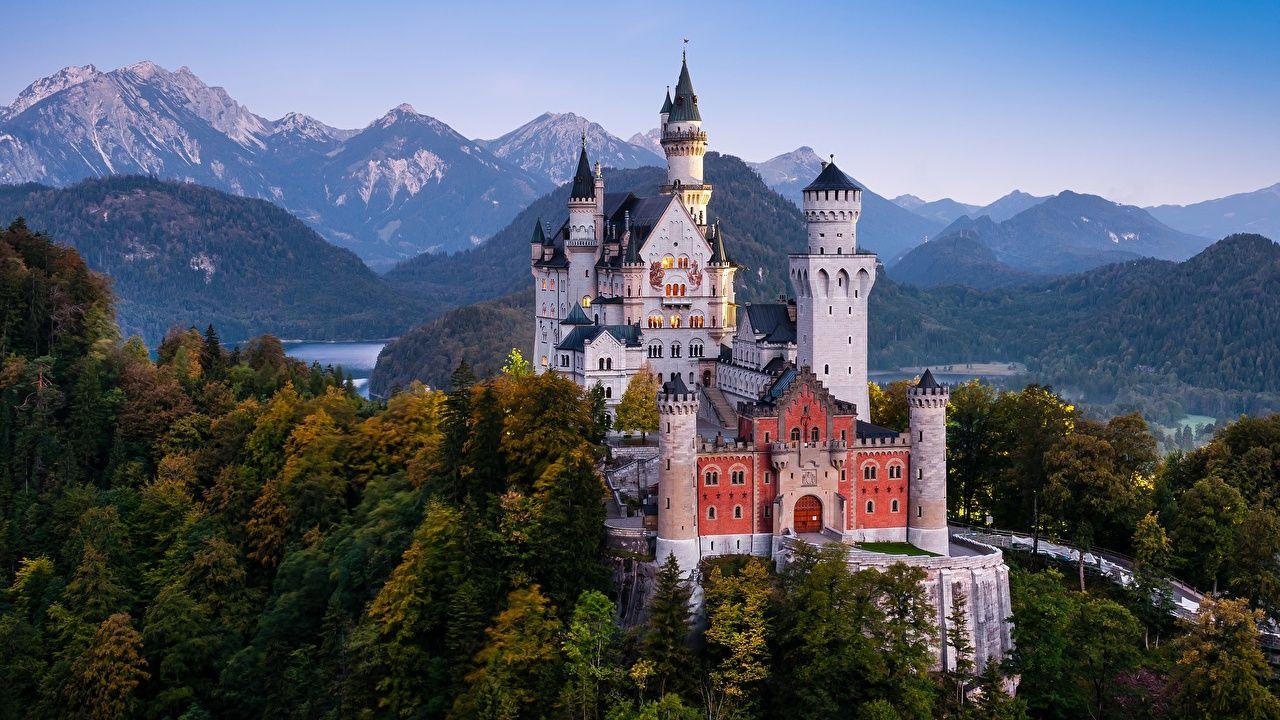 1280x720 Wallpaper Bavaria Neuschwanstein Alps Germany towers castle Nature