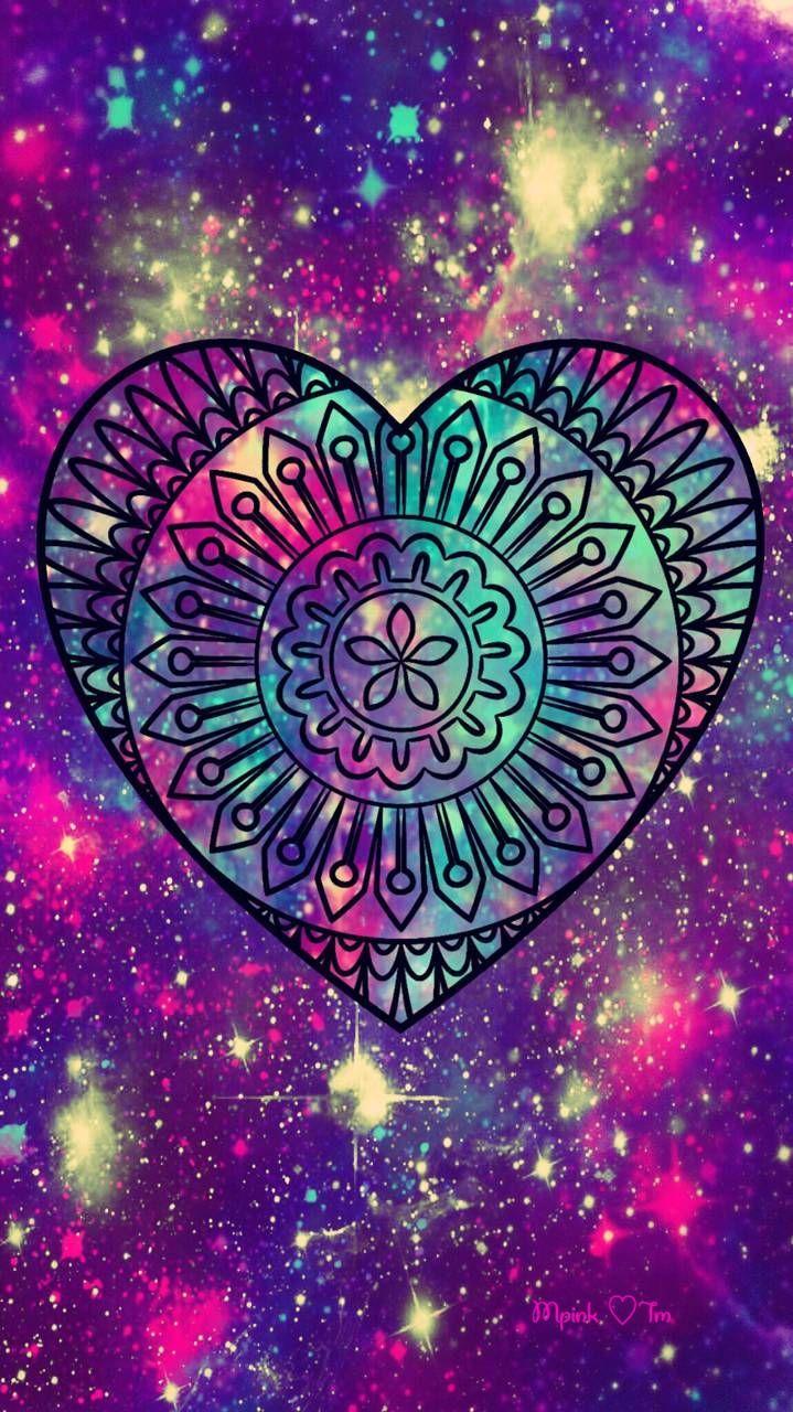 719x1280 Mandala Heart Galaxy Wallpaper #androidwallpaper #iphonewallpaper
