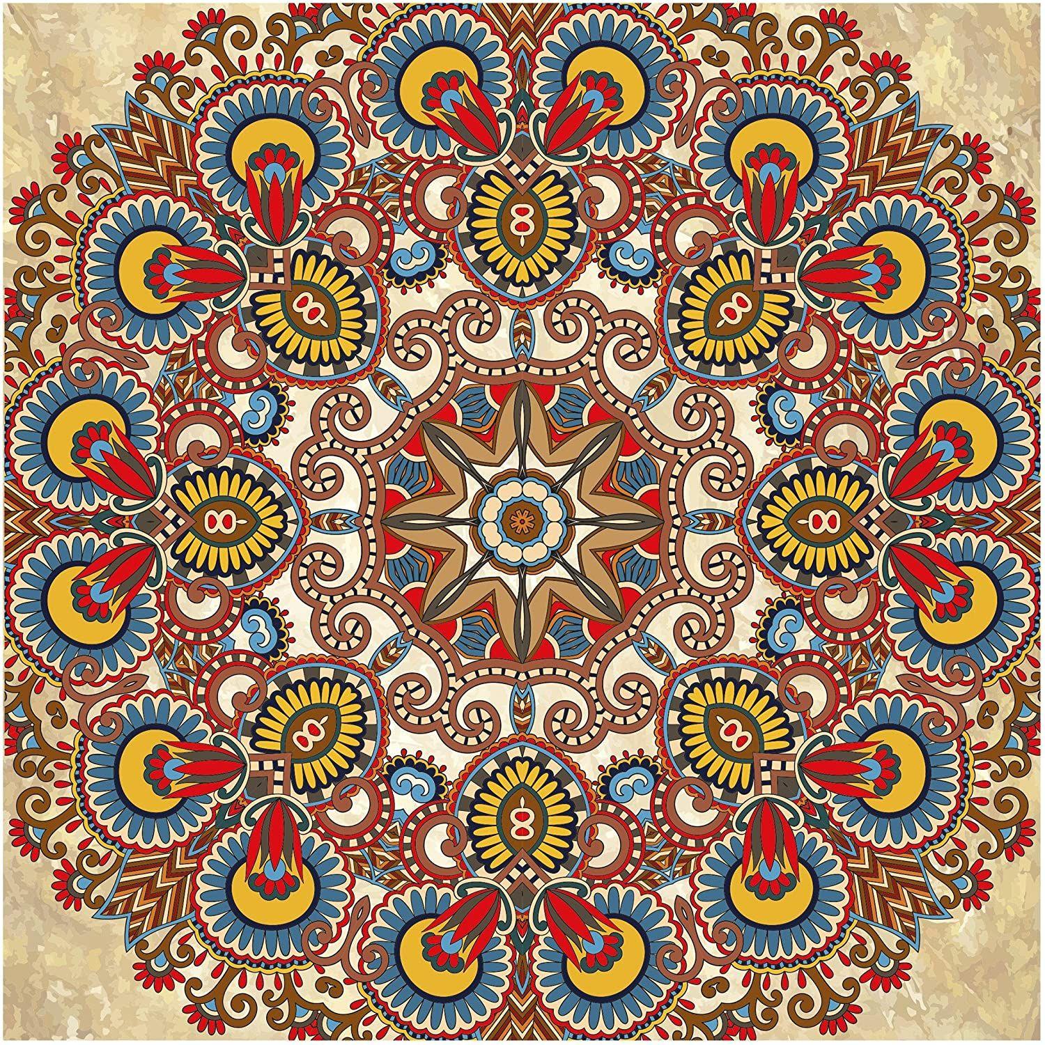 1500x1500 Non Woven Wallpaper Premium Coloured Mandala Square, 94.5 X 94.5