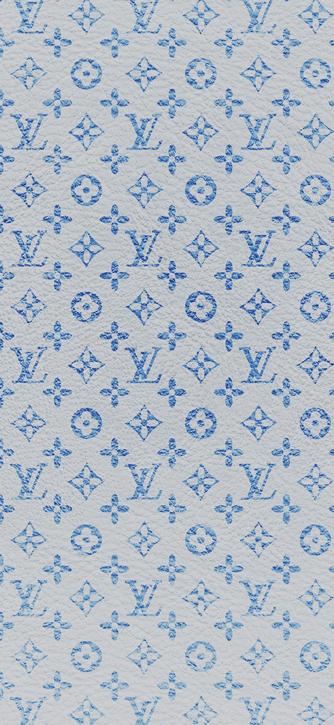 1125x2436 Louis Vuitton hoa văn màu xanh Hình nền iPhone X Tải xuống miễn phí