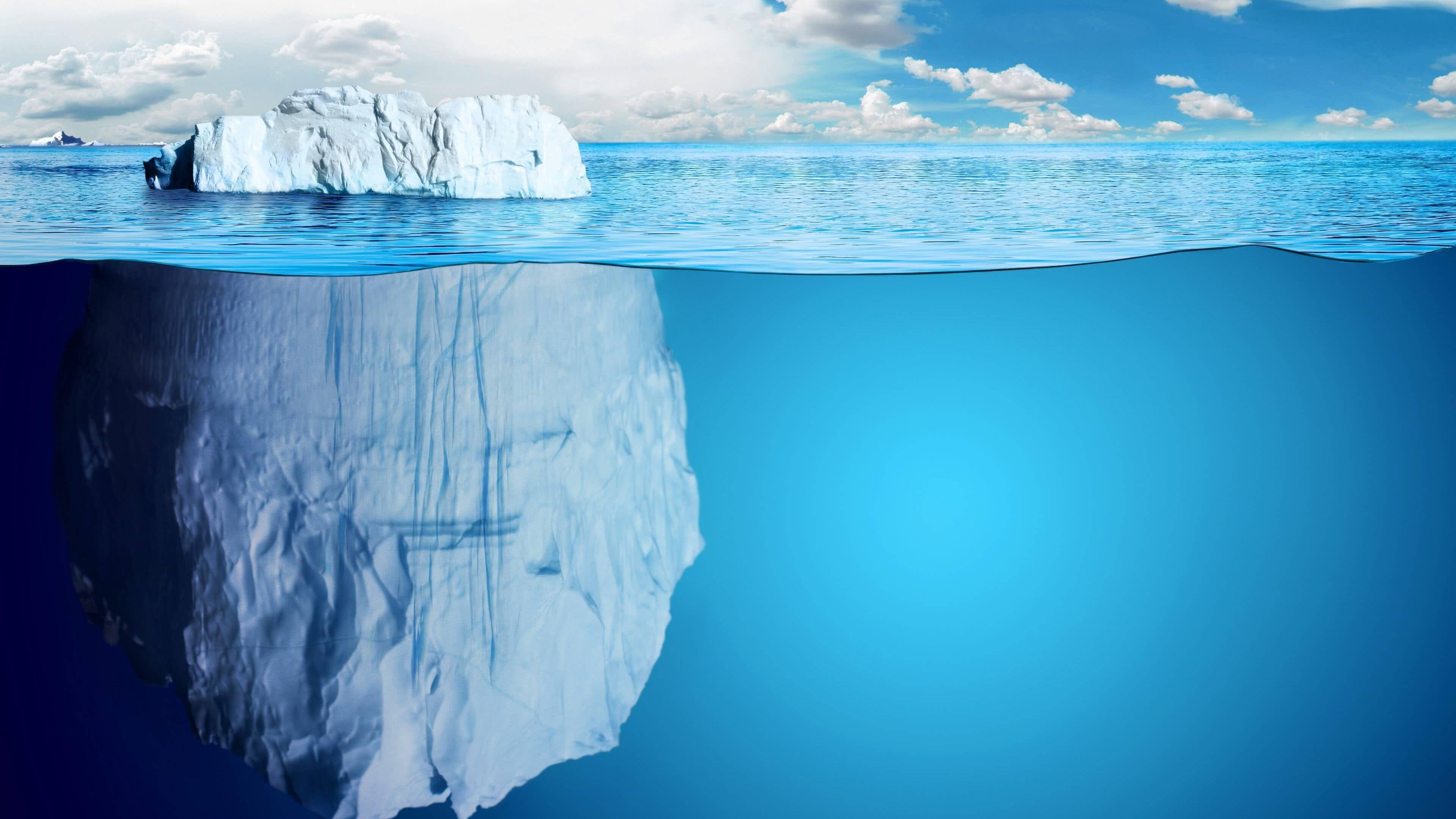 3840x2160 Iceberg Underwater UHD 4K Wallpaper