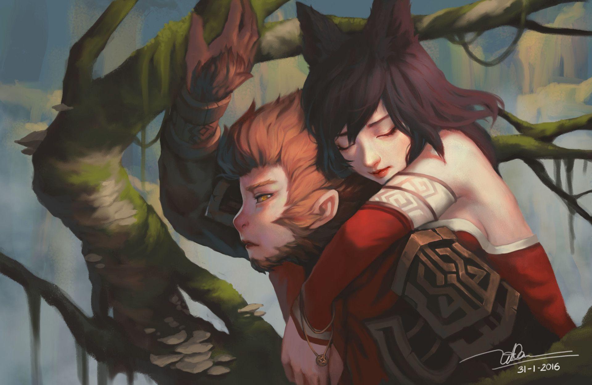 1920x1247 Wukong & Ahri