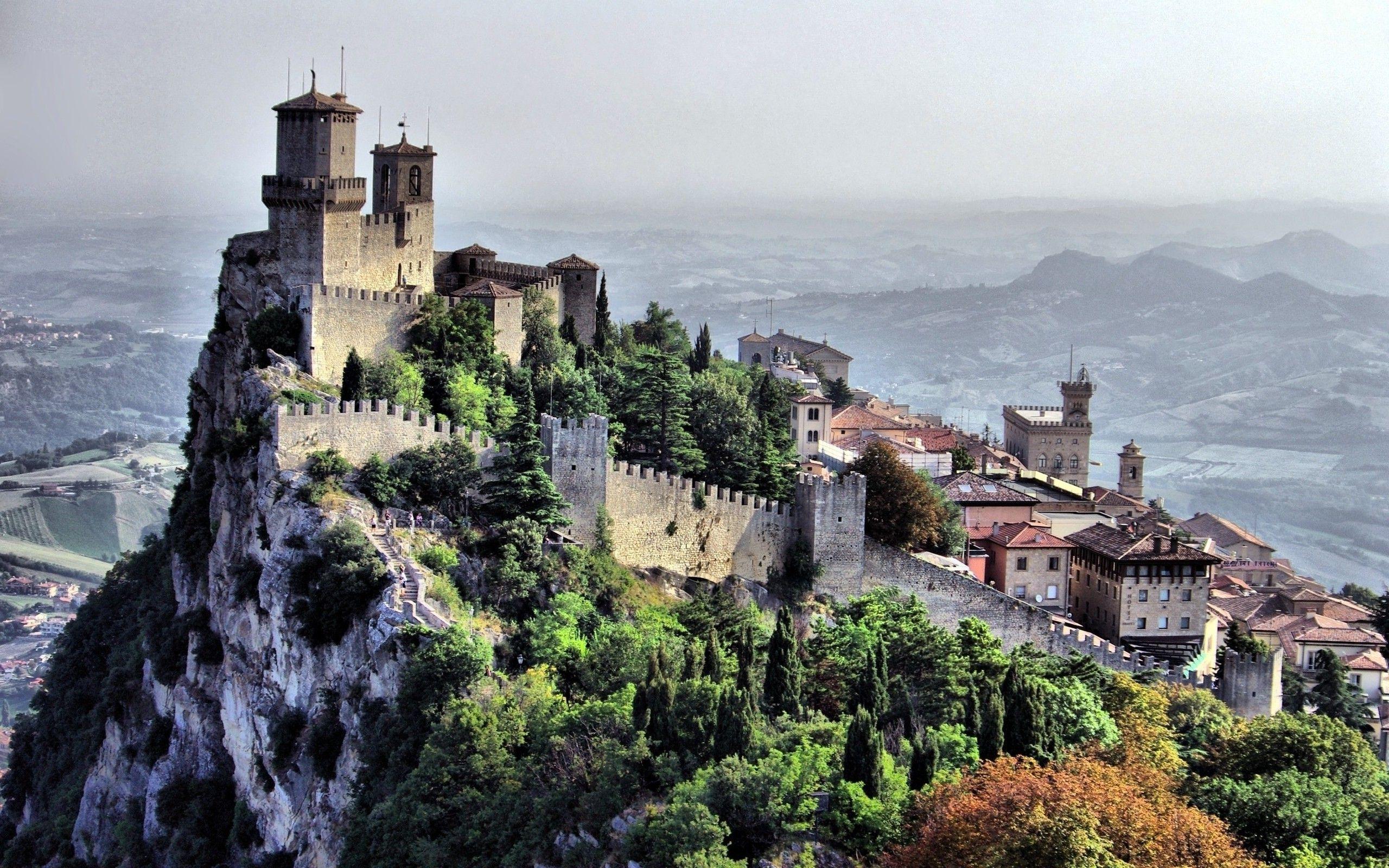 2560x1600 mountains, Forest, Sky, Clouds, Nature, Landscape, Castle, San