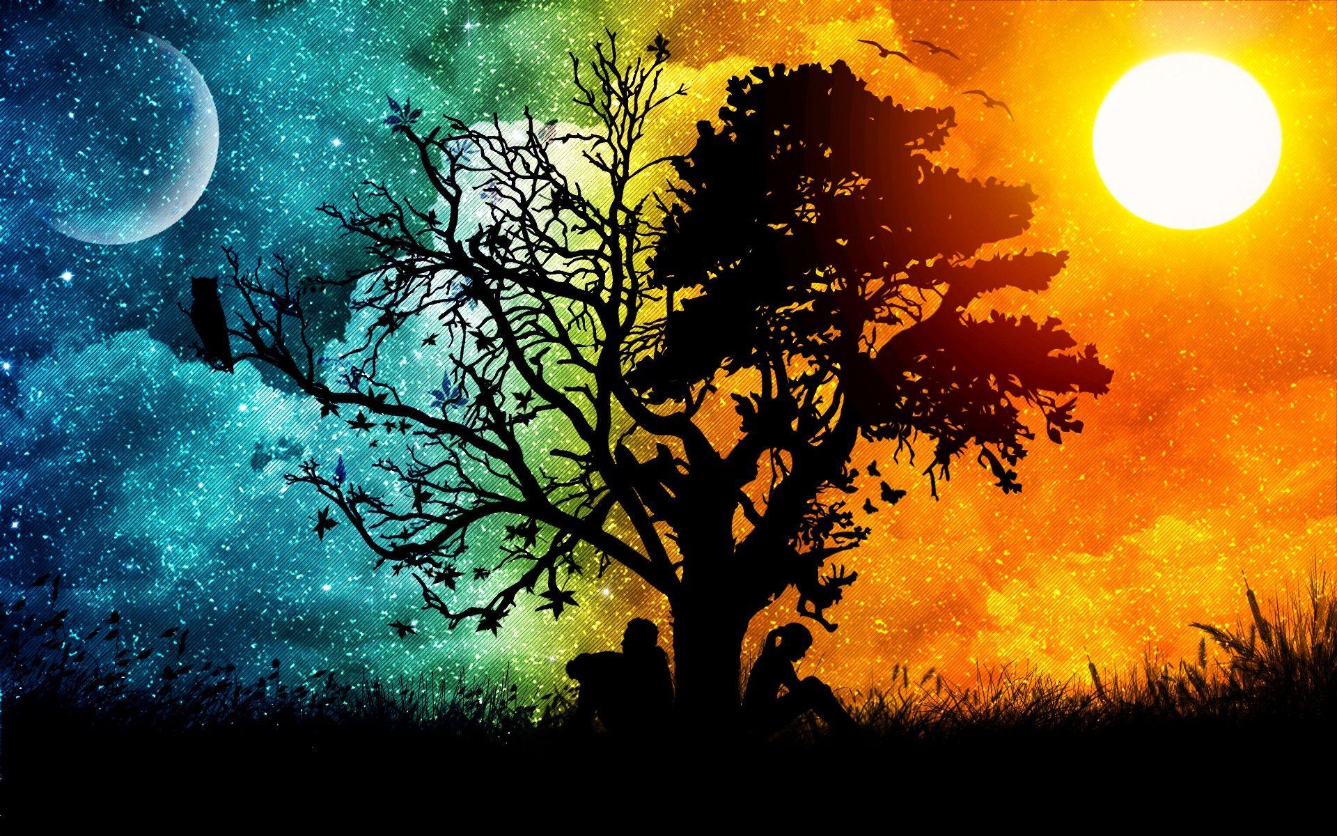 1920x1200 Sun and Moon Desktop Wallpaper