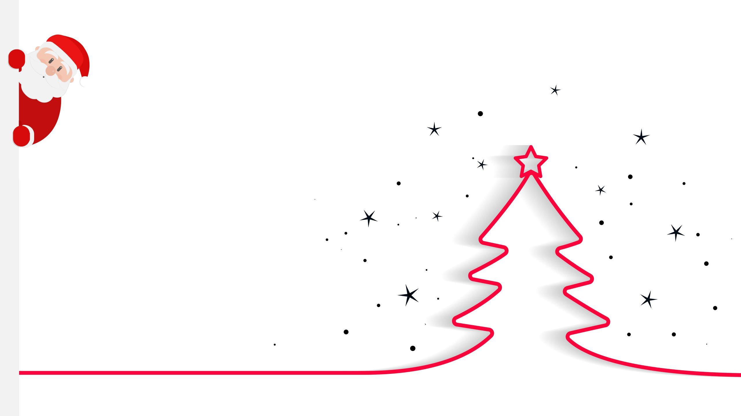 2560x1440 Santa Christmas Tree Minimal Wallpaper