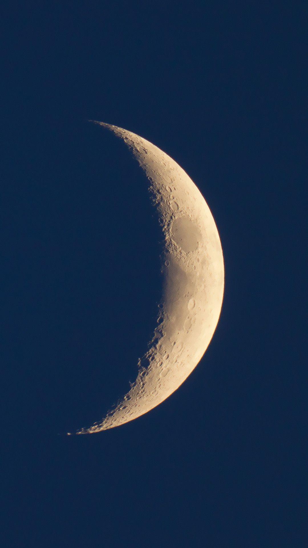 1080x1920 Free download Simple Minimal Crescent Moon Space Night Sky iPhone
