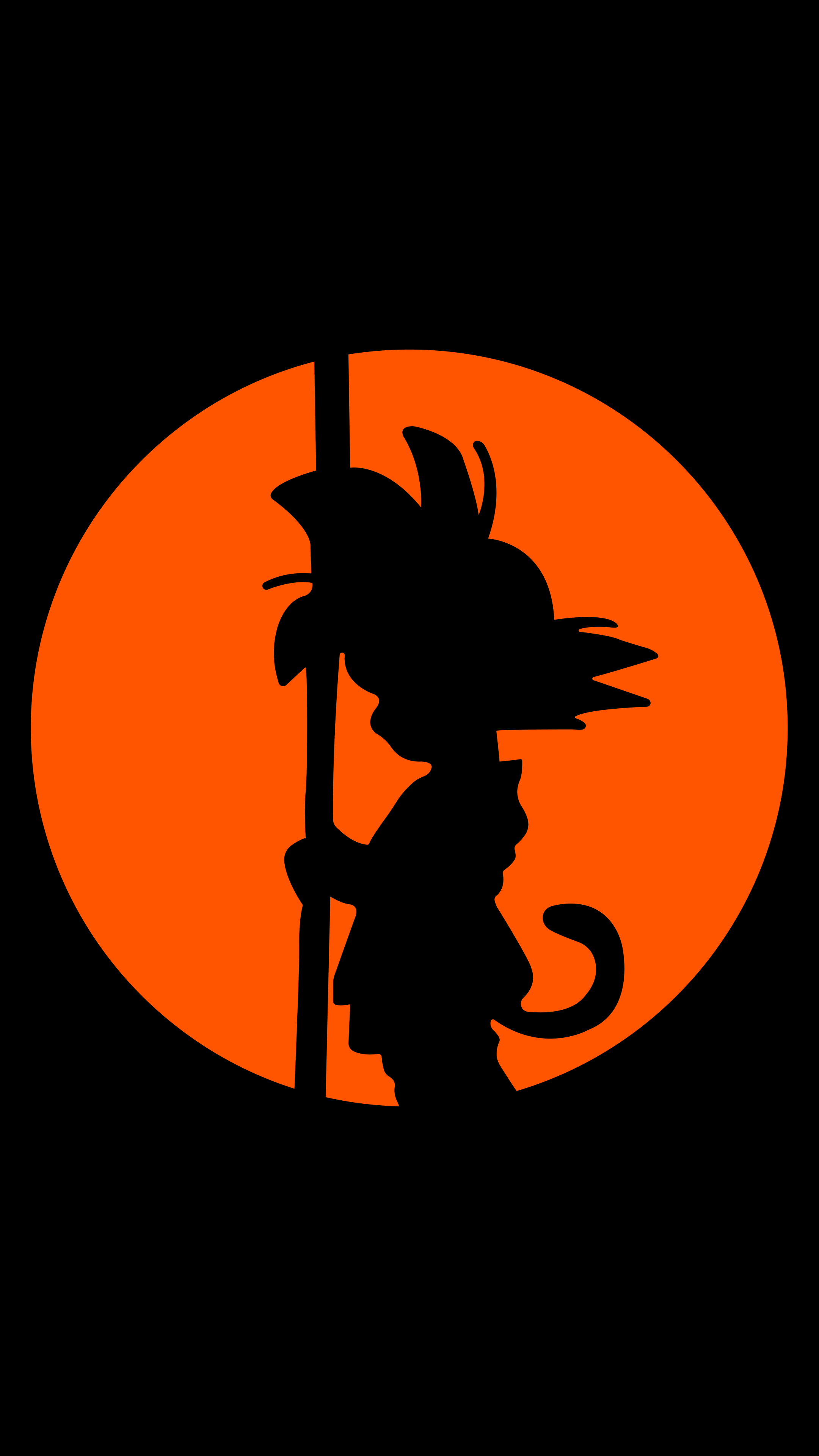 2160x3840 Son Goku Wallpaper 4K, Silhouette, Black background