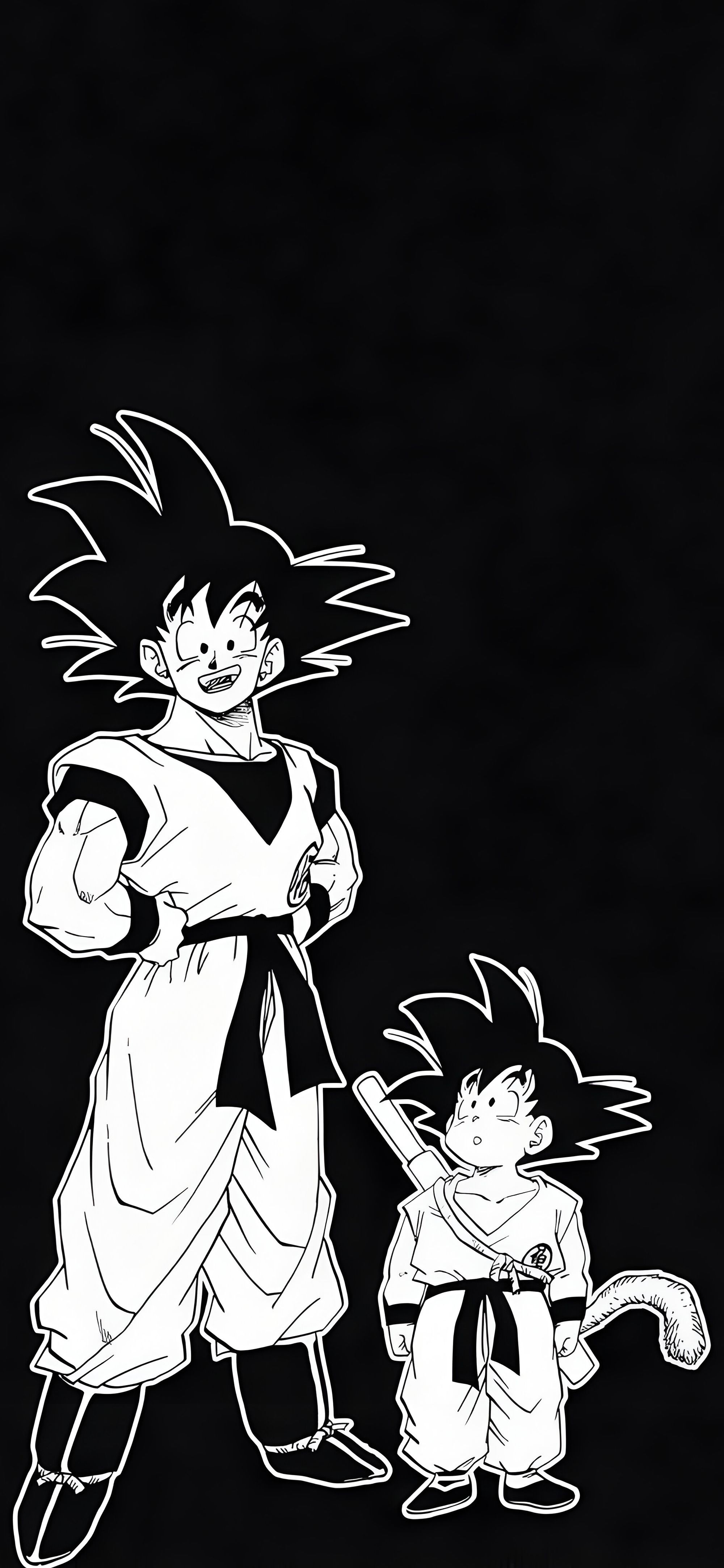 2000x4329 Goku and Kid Goku Wallpaper Dragon Ball Wallpaper HD