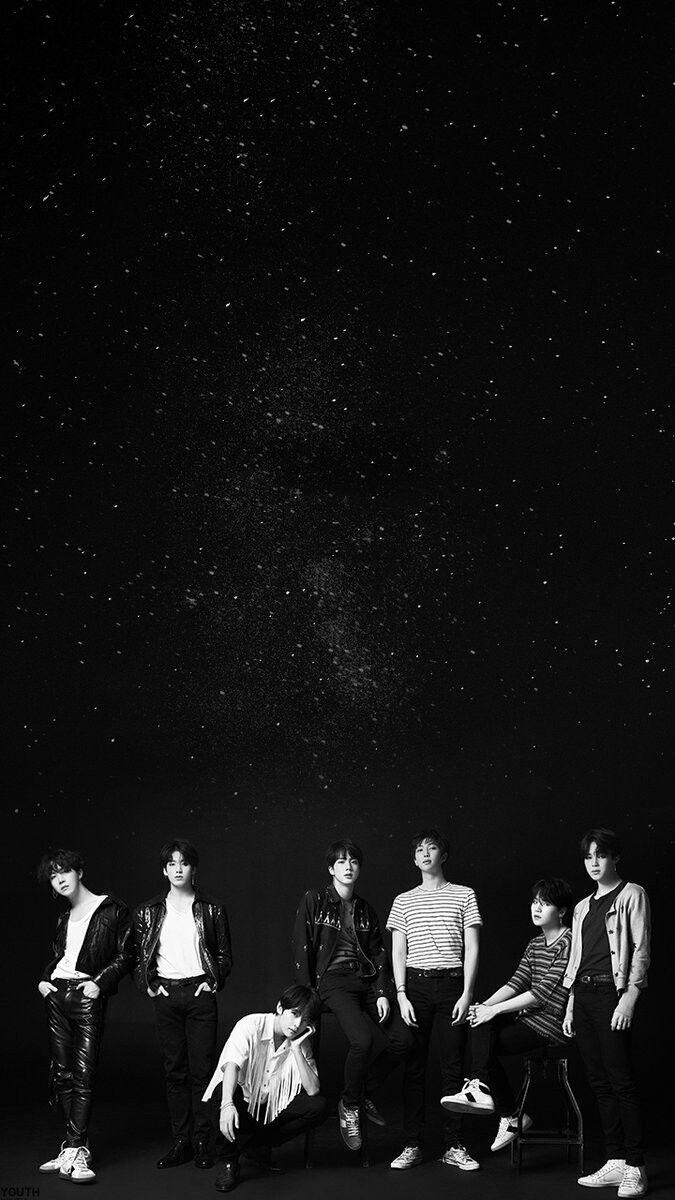675x1200 BTS Black Wallpaper