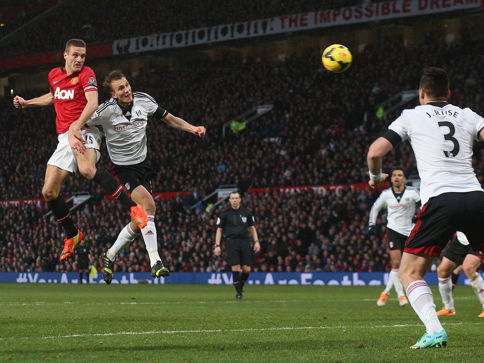 2048x1536 Manchester United 2 Fulham 2: 'I've never headed that many balls since I played in the Conference, ' says Fulham defender Dan Burn following draw