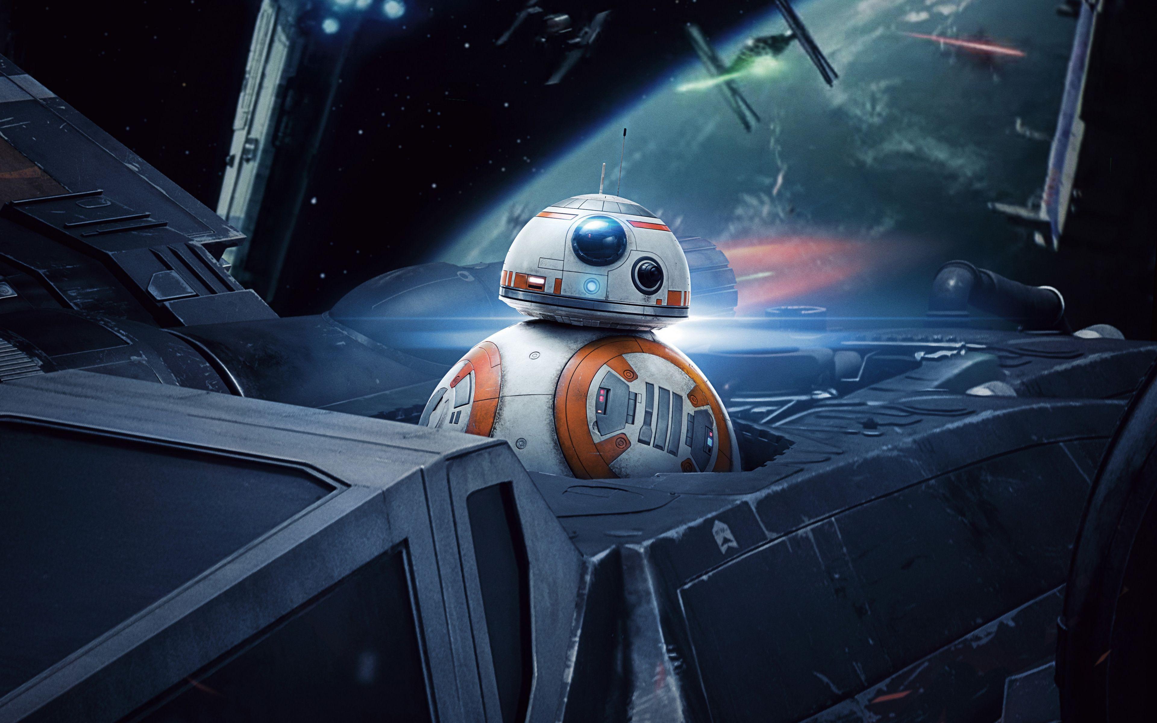 3840x2400 Desktop Wallpaper R2 D Robot, 201 Movie, Star Wars: The Last