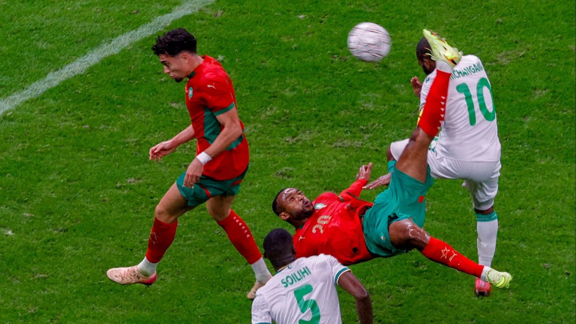 1920x1080 Goal of the tournament already scored on day 1' say fans after Morocco star's outrageous overhead kick in Afcon opener