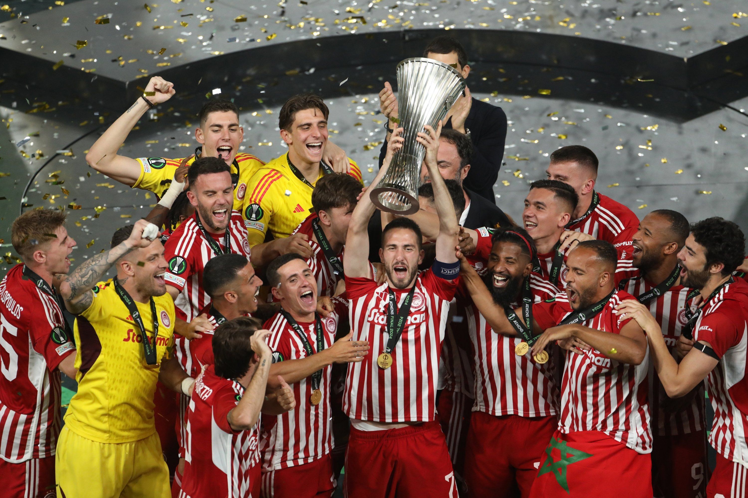 3000x2000 El Kaabi's late heroics seal Olympiacos' Conference League title