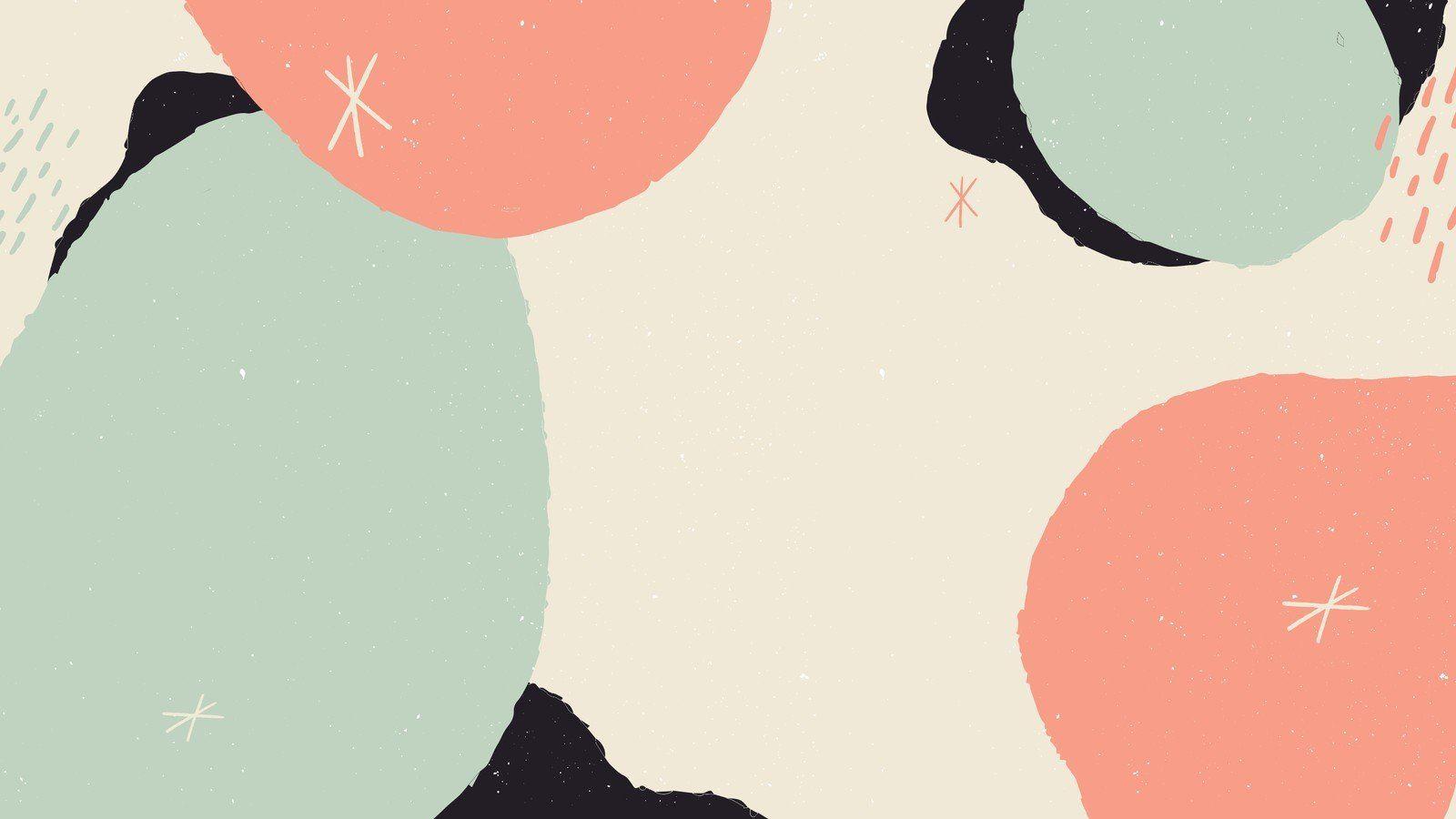 1600x900 Pink and Mint Green Freeform Abstract Visual Desktop Wallpaper