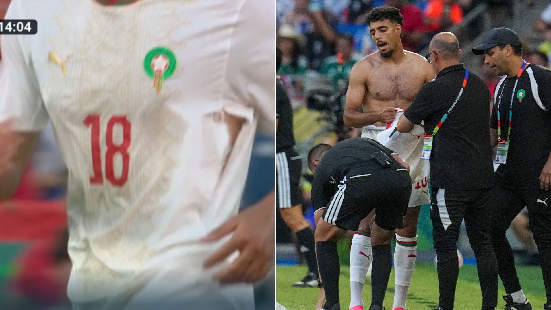 1920x1080 World Cup star forced to wear FOUR different shirts in clash between Holland and Morocco