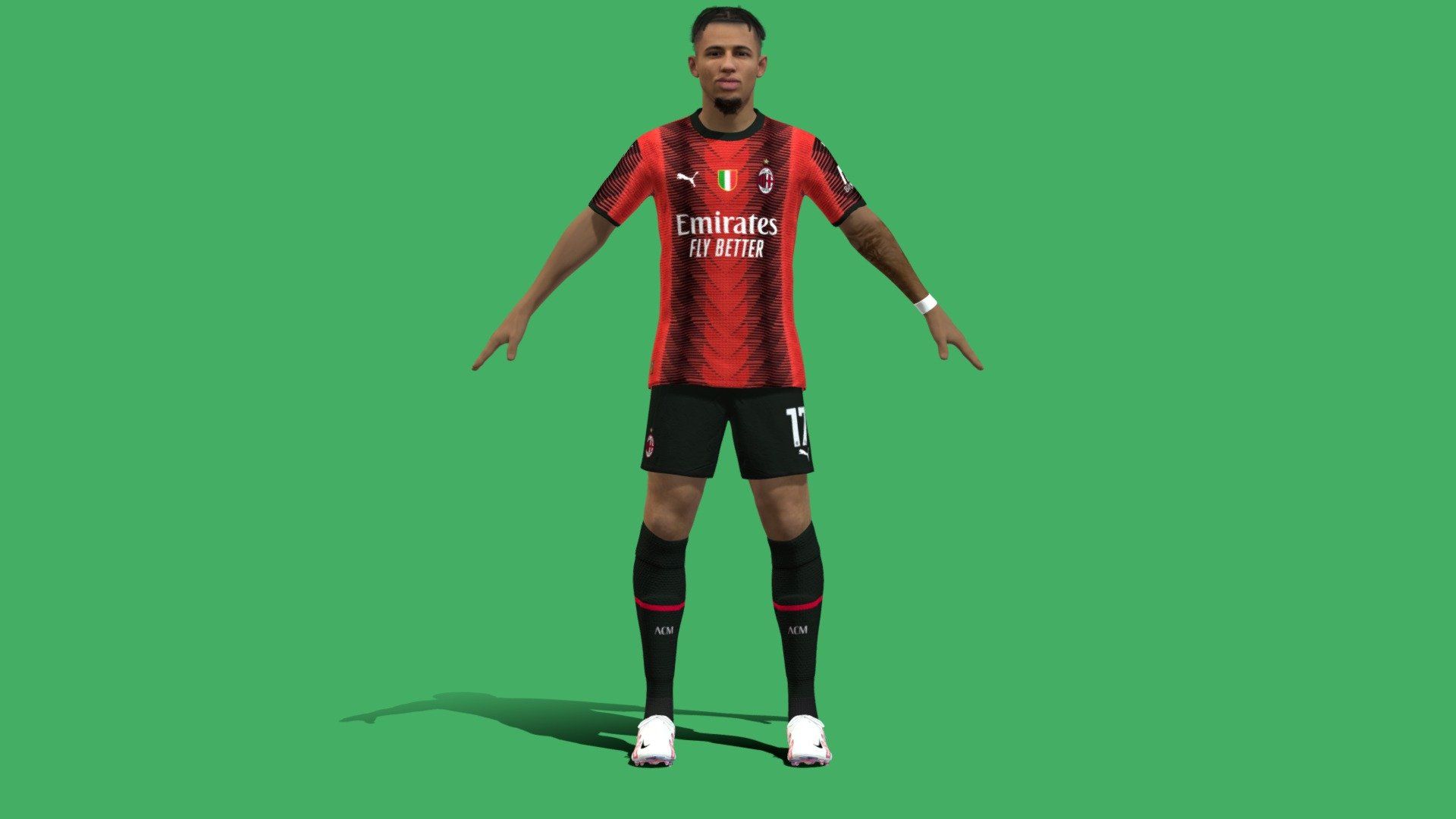 1920x1080 3D Rigged Noah Okafor AC Milan 2024 model by tranduytankts [a7714ed]