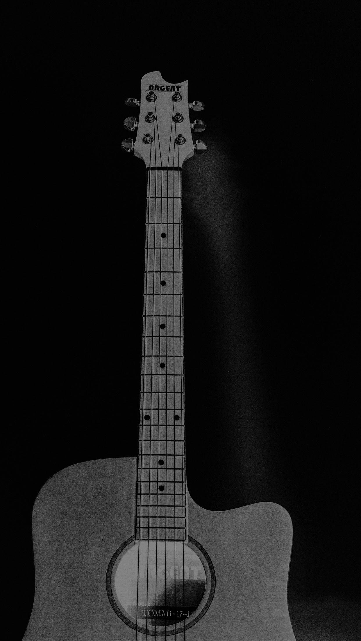 1242x2208 iPhone X wallpaper. guitar art bw dark