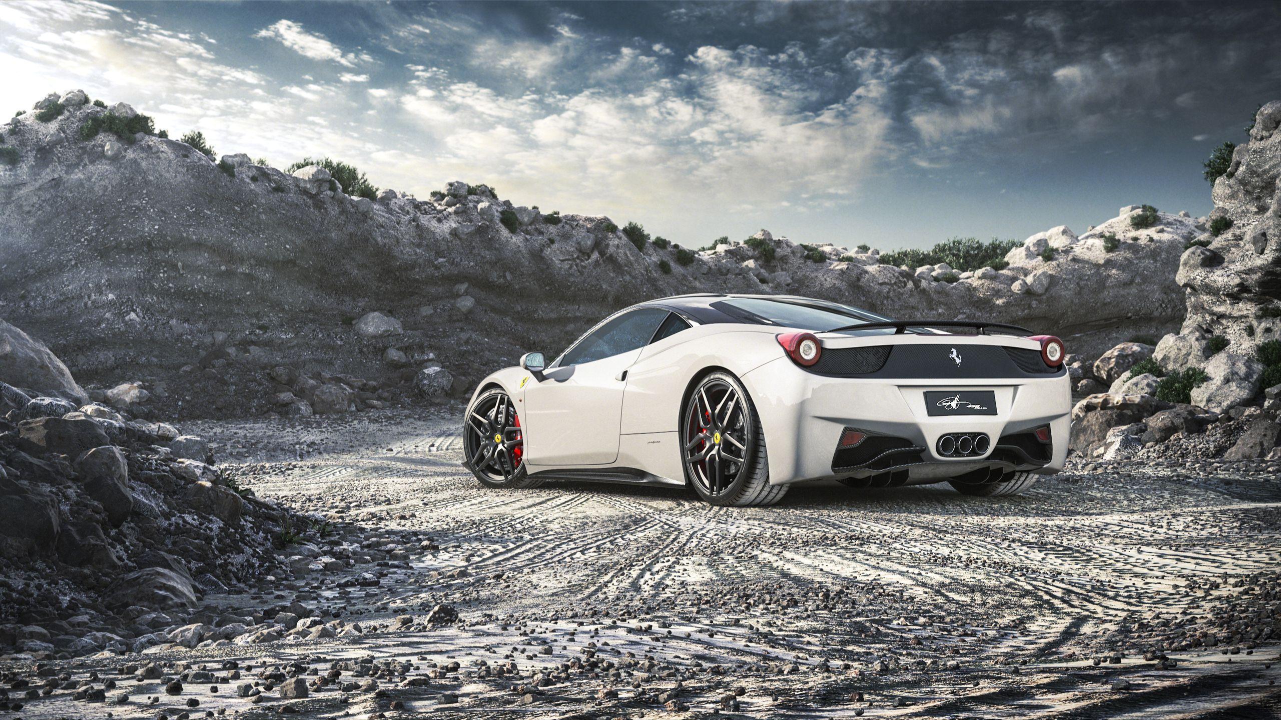 2560x1440 Ferrari 458 Italia White 1440P Resolution HD 4k