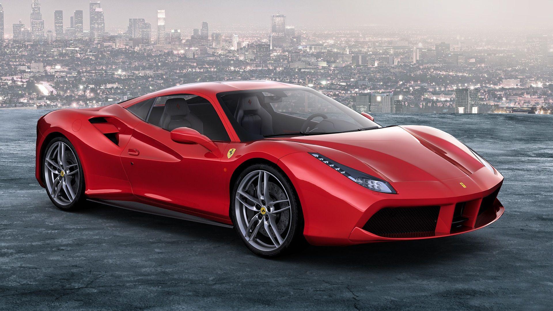 1920x1080 Wallpaper Ferrari 488 GTB red supercar 1920x1080 Full HD 2K