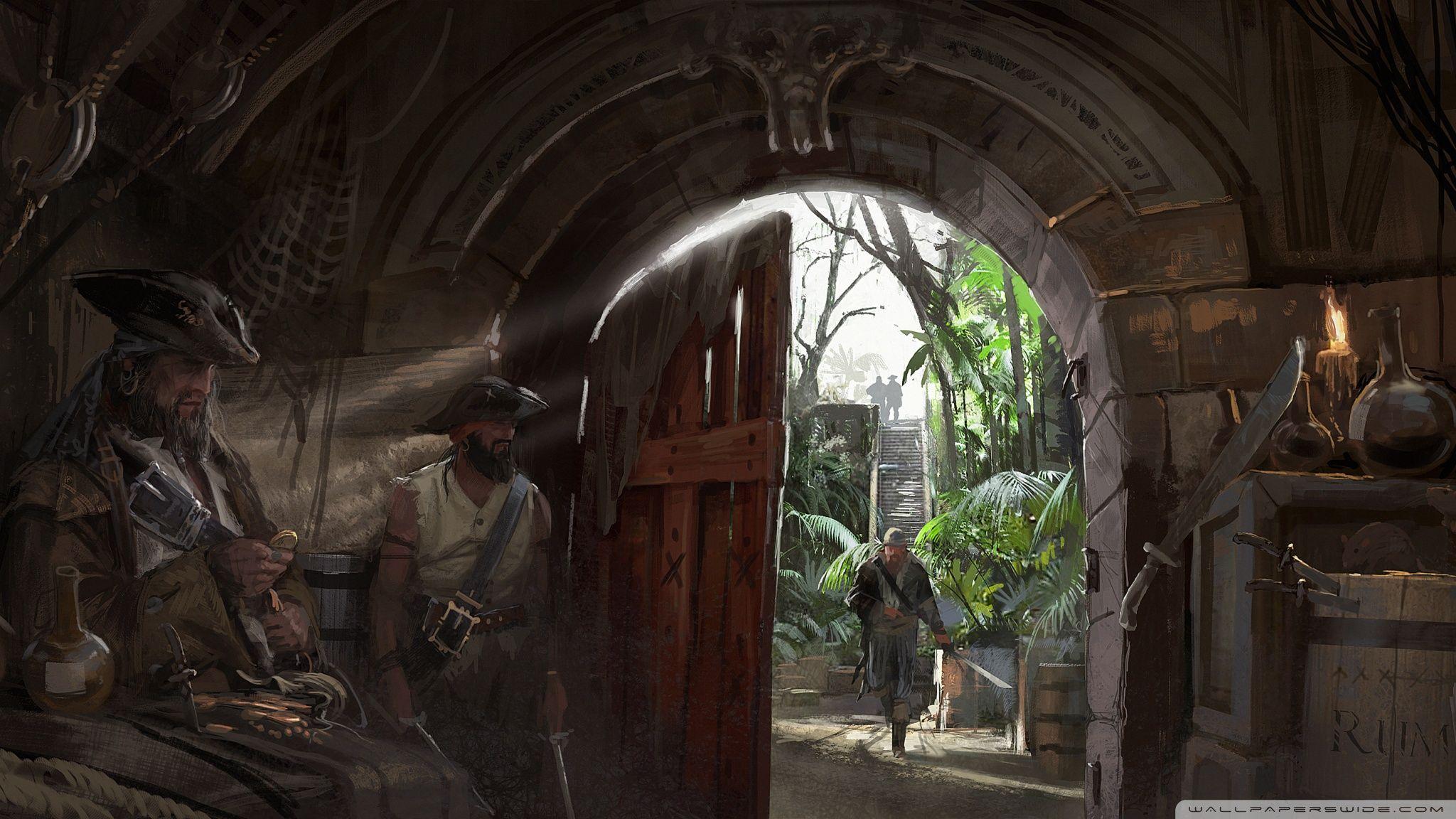 2048x1152 Assassins Creed IV Black Flag Pirates Ultra HD Desktop Background