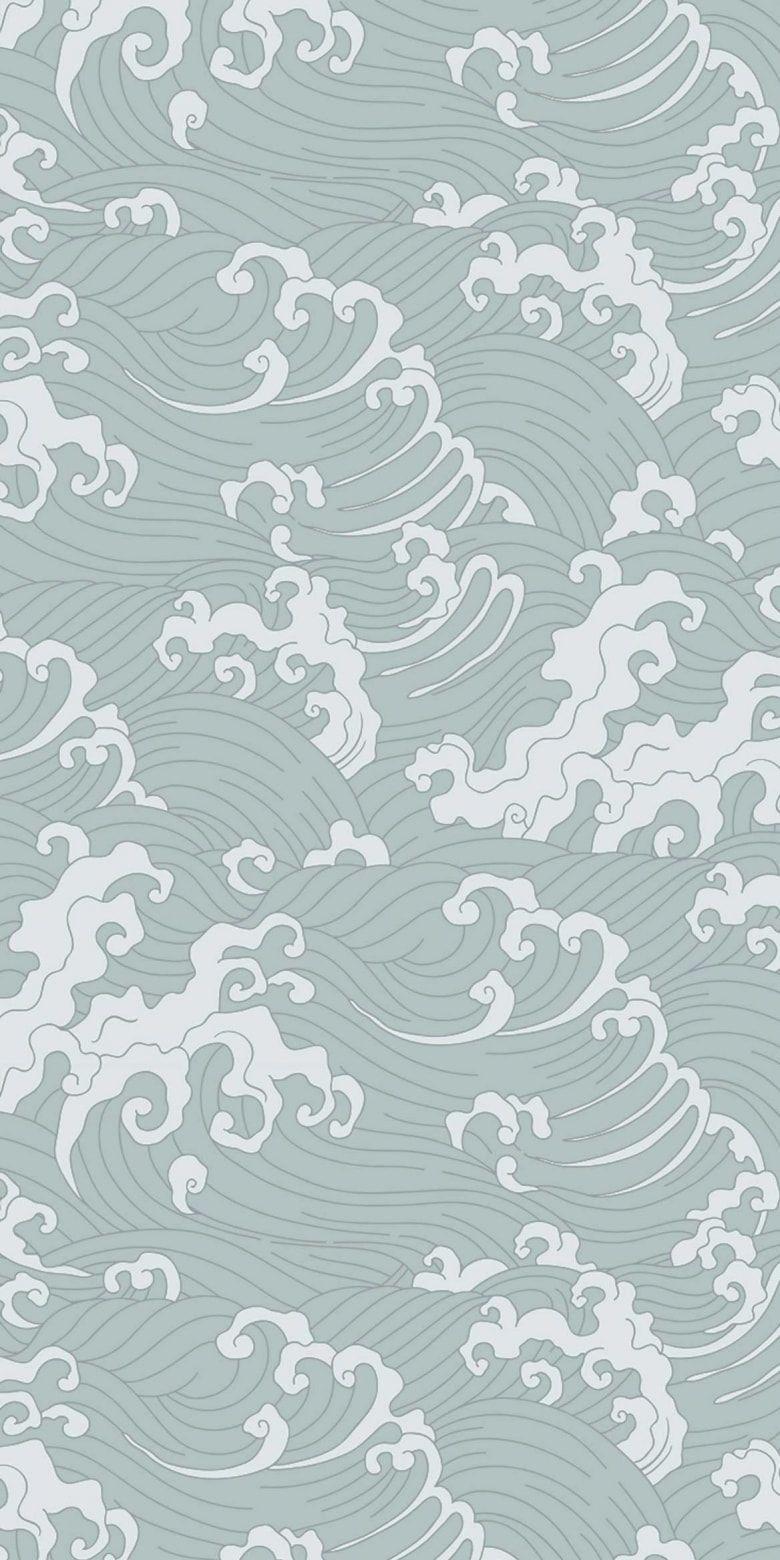 780x1560 Feathr Wave Wallpaper. Waves wallpaper, Japanese waves, iPhone background wallpaper