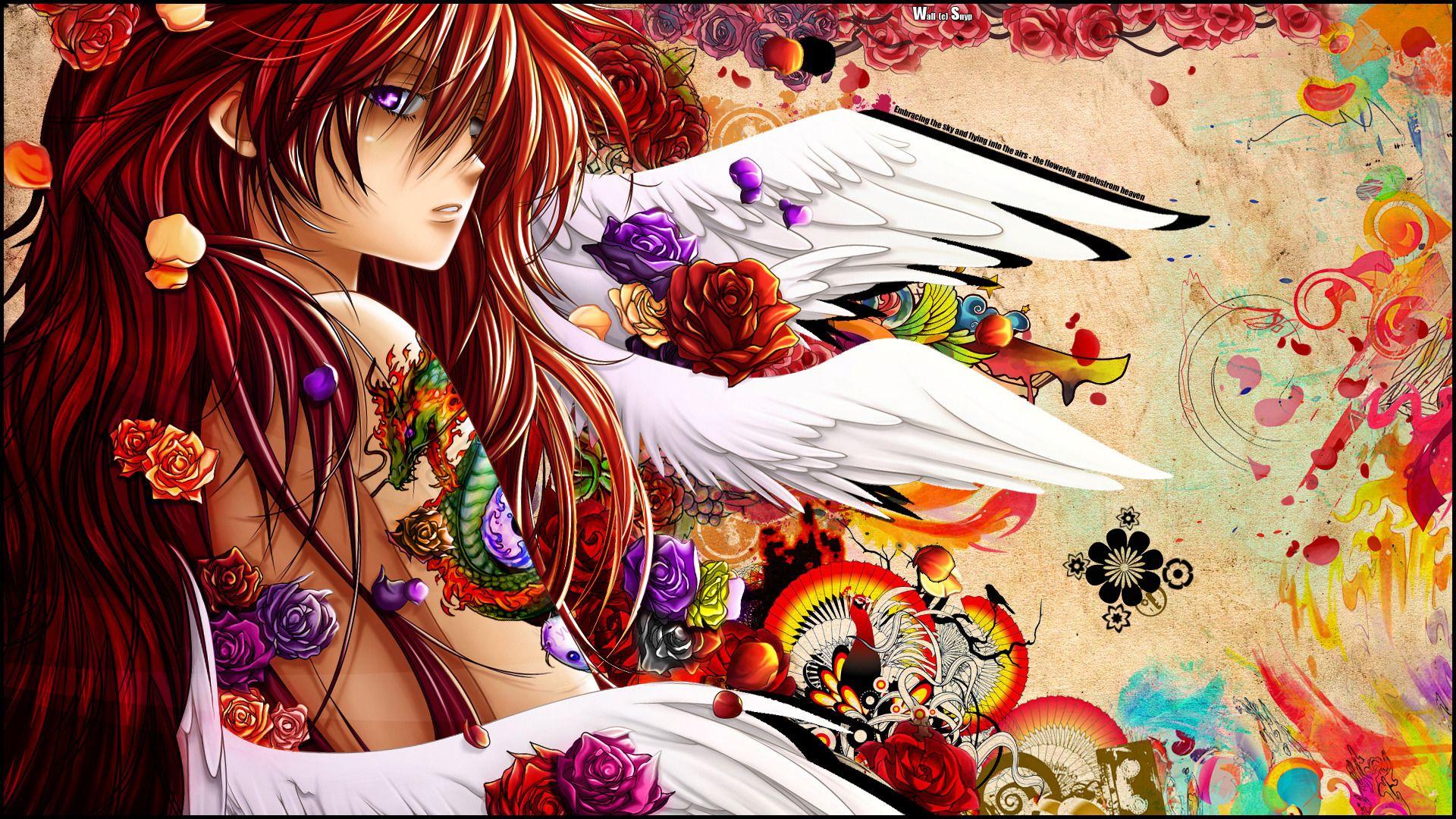 1920x1080 Anime Girl Tattoo Wallpaper