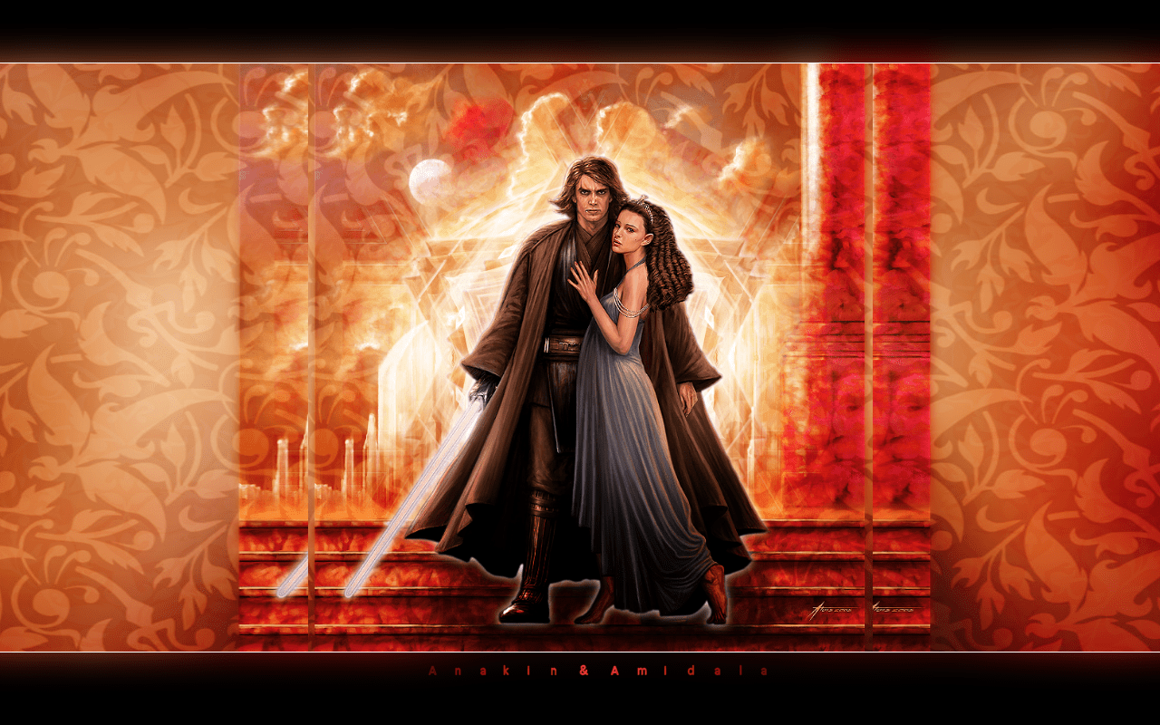 1280x800 Anakin & Padme and Padme Wallpaper
