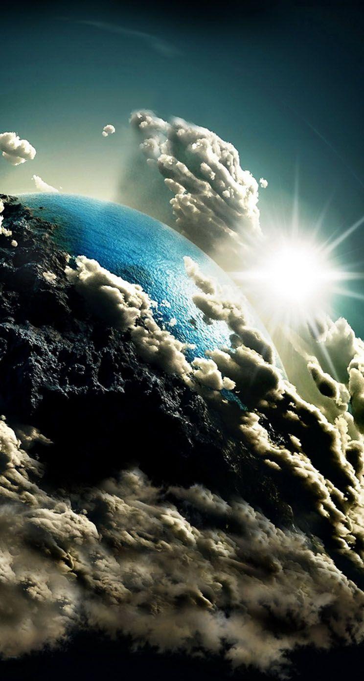 744x1392 The iPhone Wallpaper Earth in Clouds