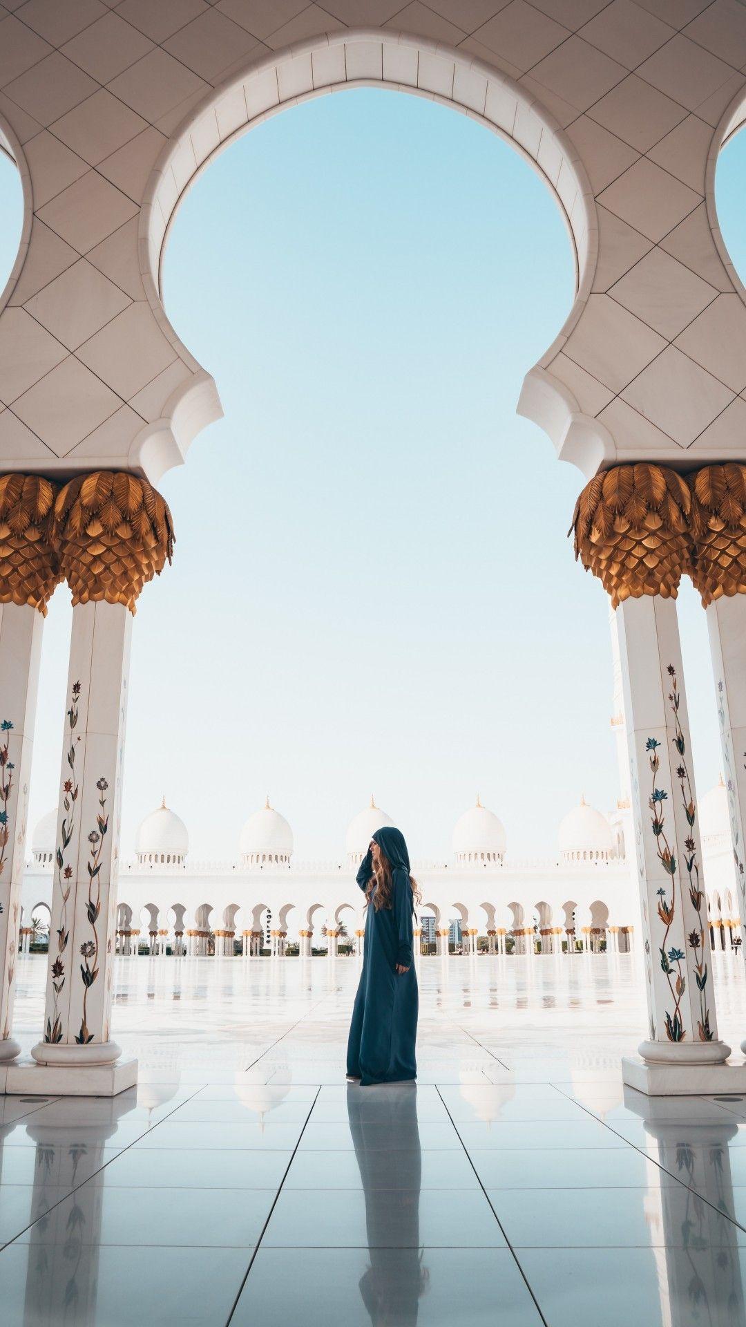 1080x1920 Download 1080x1920 Mosque, Interior Design, Architecture, Woman