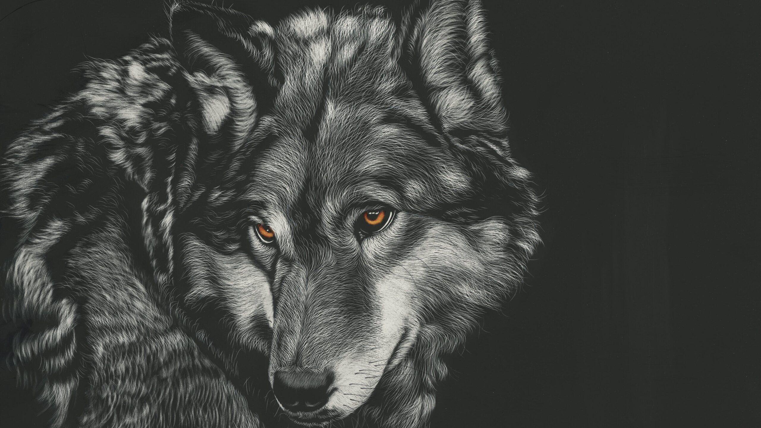 2560x1440 Wolf Painting 4k 1440P Resolution HD 4k Wallpaper