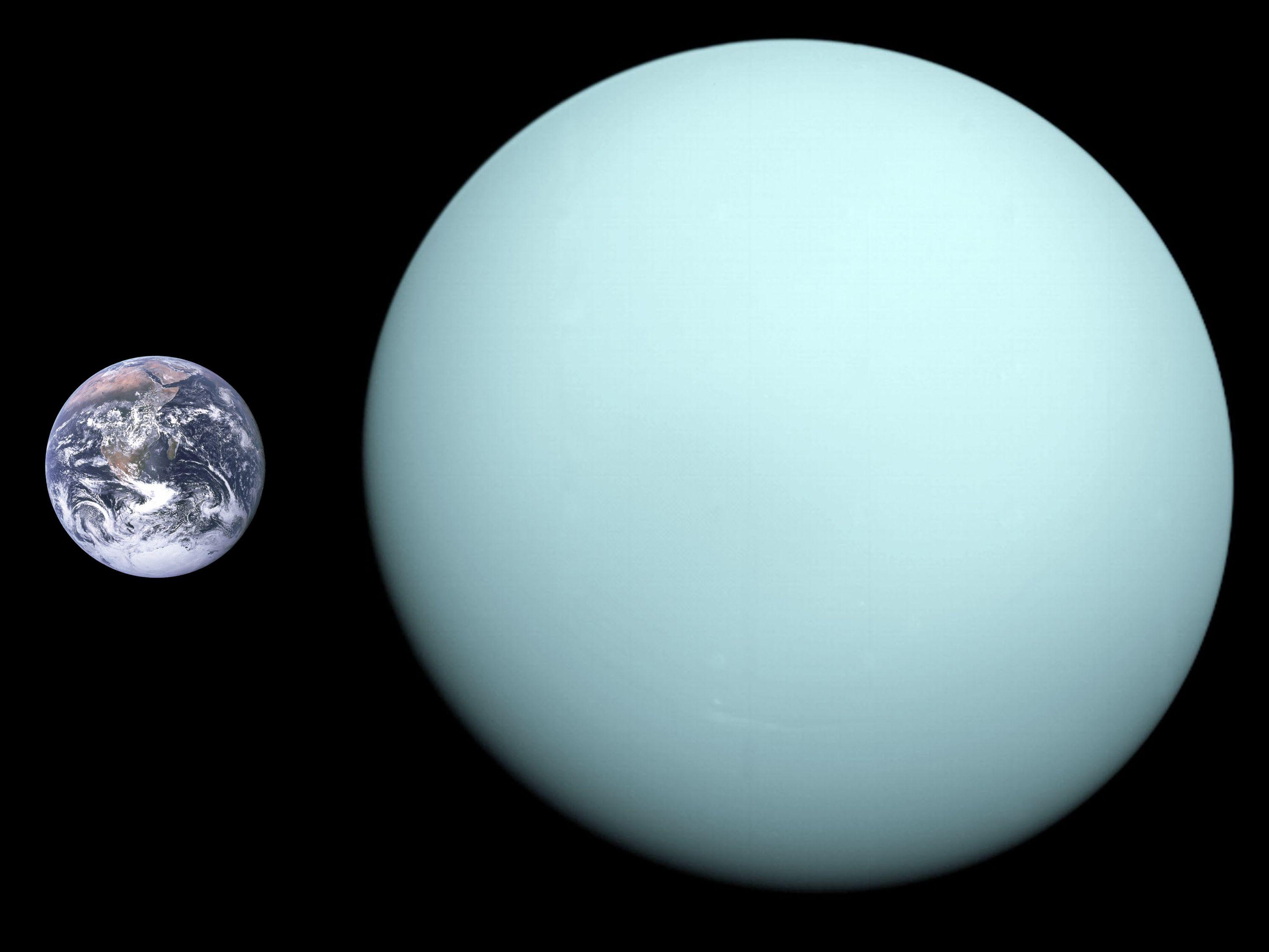 3000x2251 Uranus, Earth Size Comparison 2 Planet