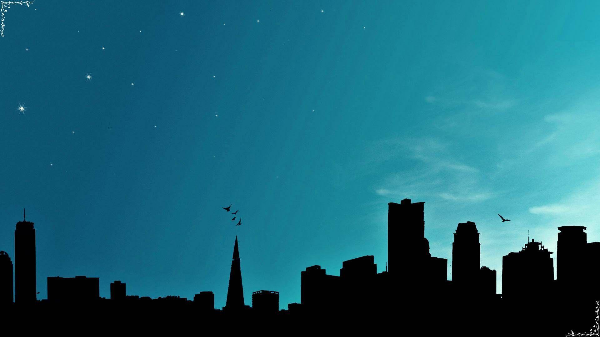 1920x1080 Really digging the silhouette of the city. The city evokes