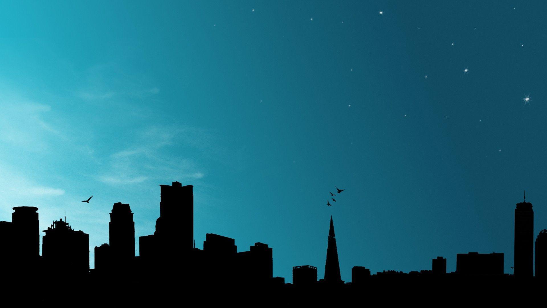 1920x1080 city skyline silhouette