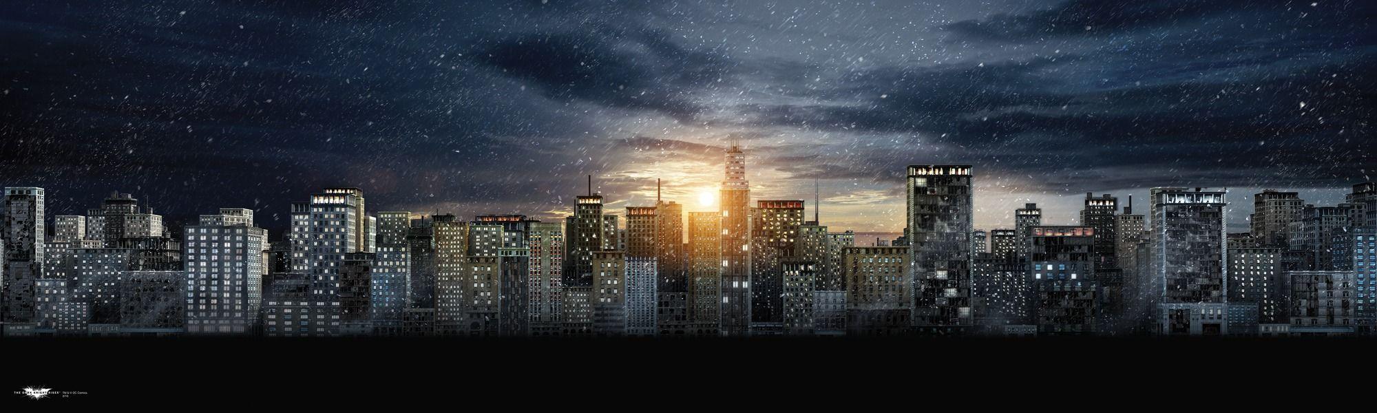 2000x600 Free download Gotham City Wall Mural Wallpaper Mural 2000x600