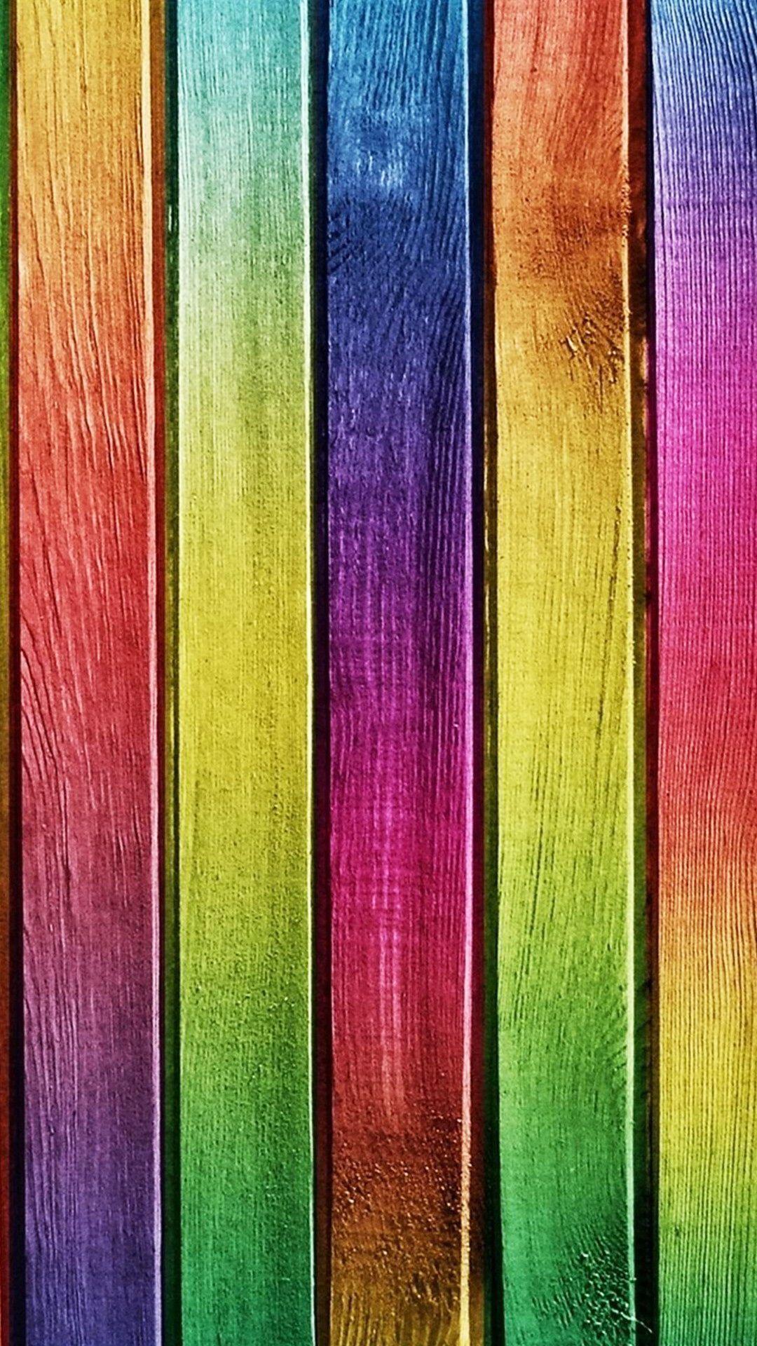 1080x1920 Rainbow Color Wood Planks Background. Android Wallpaper. iPhone 5s wallpaper, iPhone wallpaper, Wood iphone wallpaper