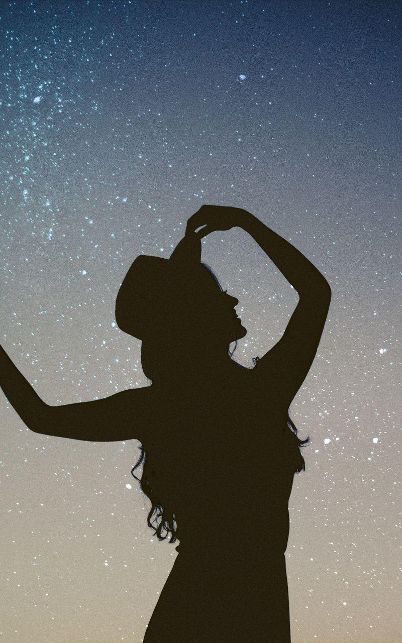 800x1280 Silhouette, girl dance, sunset, 800x1280 wallpaper. Girl
