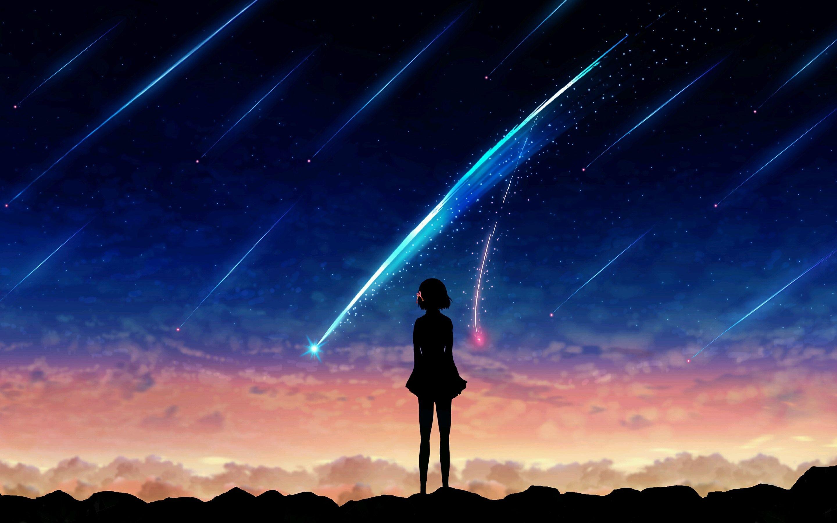 2880x1800 Your Name, Meteor, Girl, Silhouette 1080x1920 IPhone 8 7 6 6S Plus