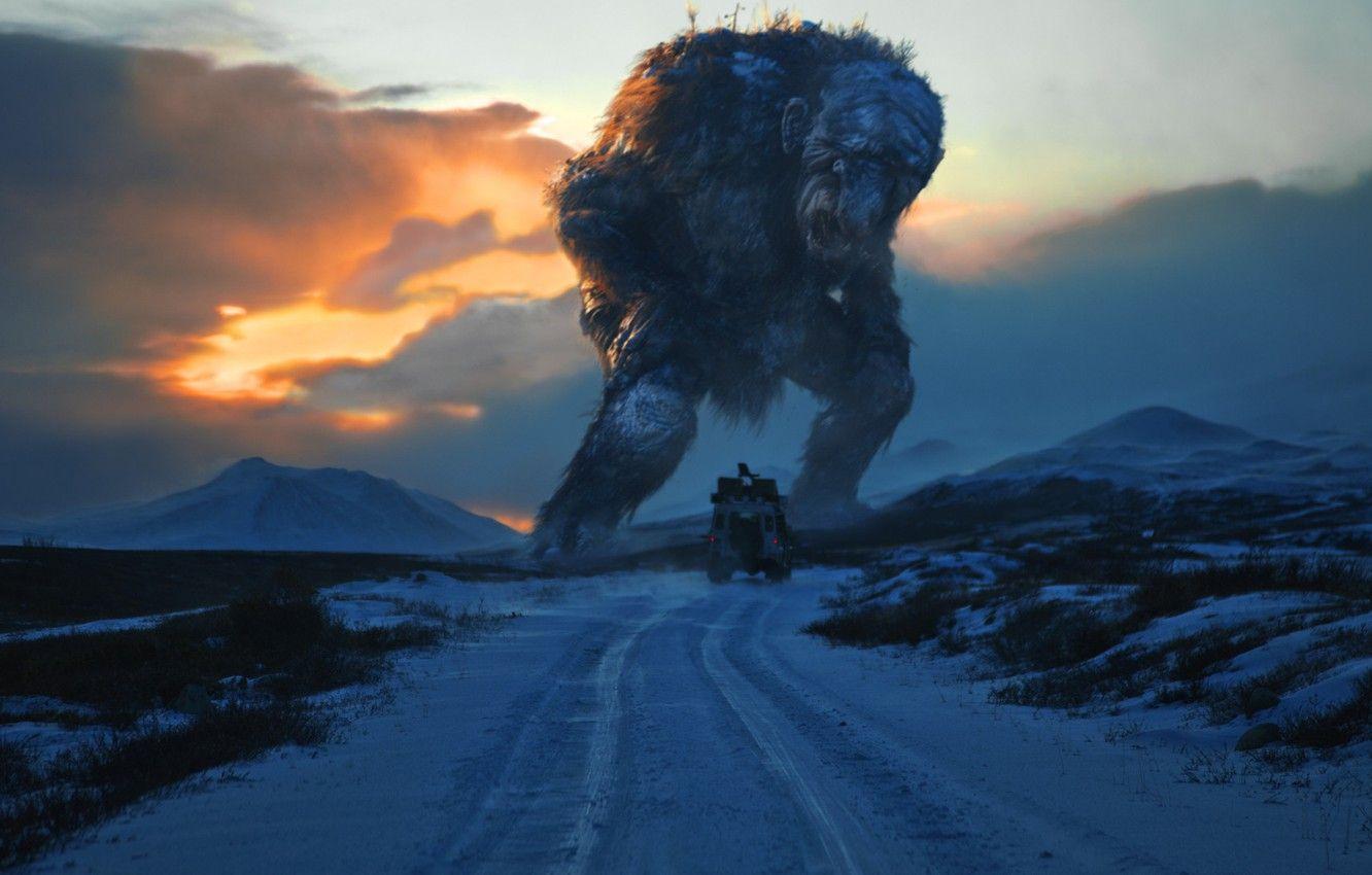 1332x850 Wallpaper the sky, landscape, desert, jeep, Troll, Troll hunters