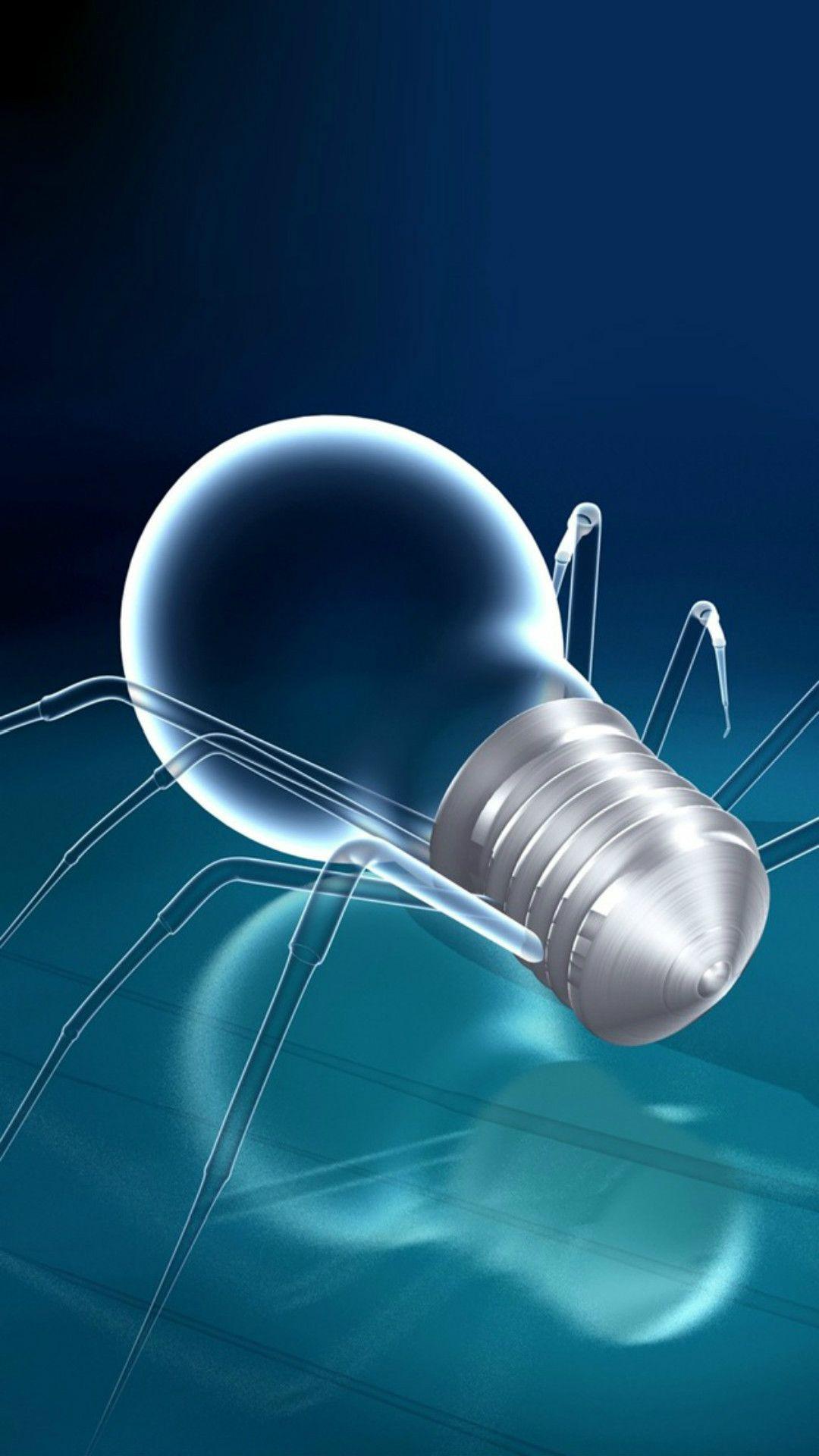 1080x1920 Abstract Light Bulb Spider Art Shadow #iPhone #plus #wallpaper