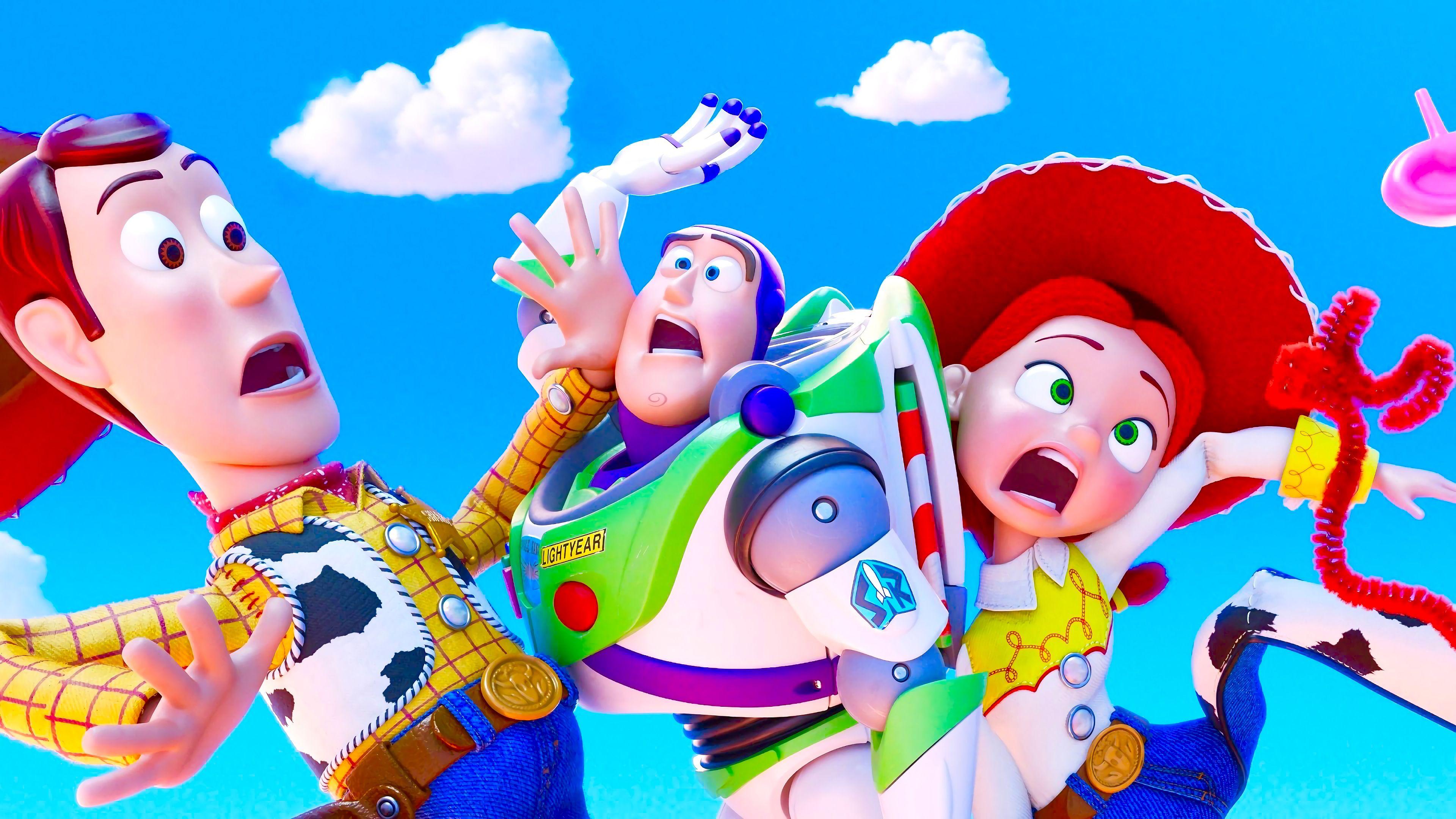 3840x2160 Toy Story 4 Woody Buzz Lightyear Jessie 4K Wallpaper